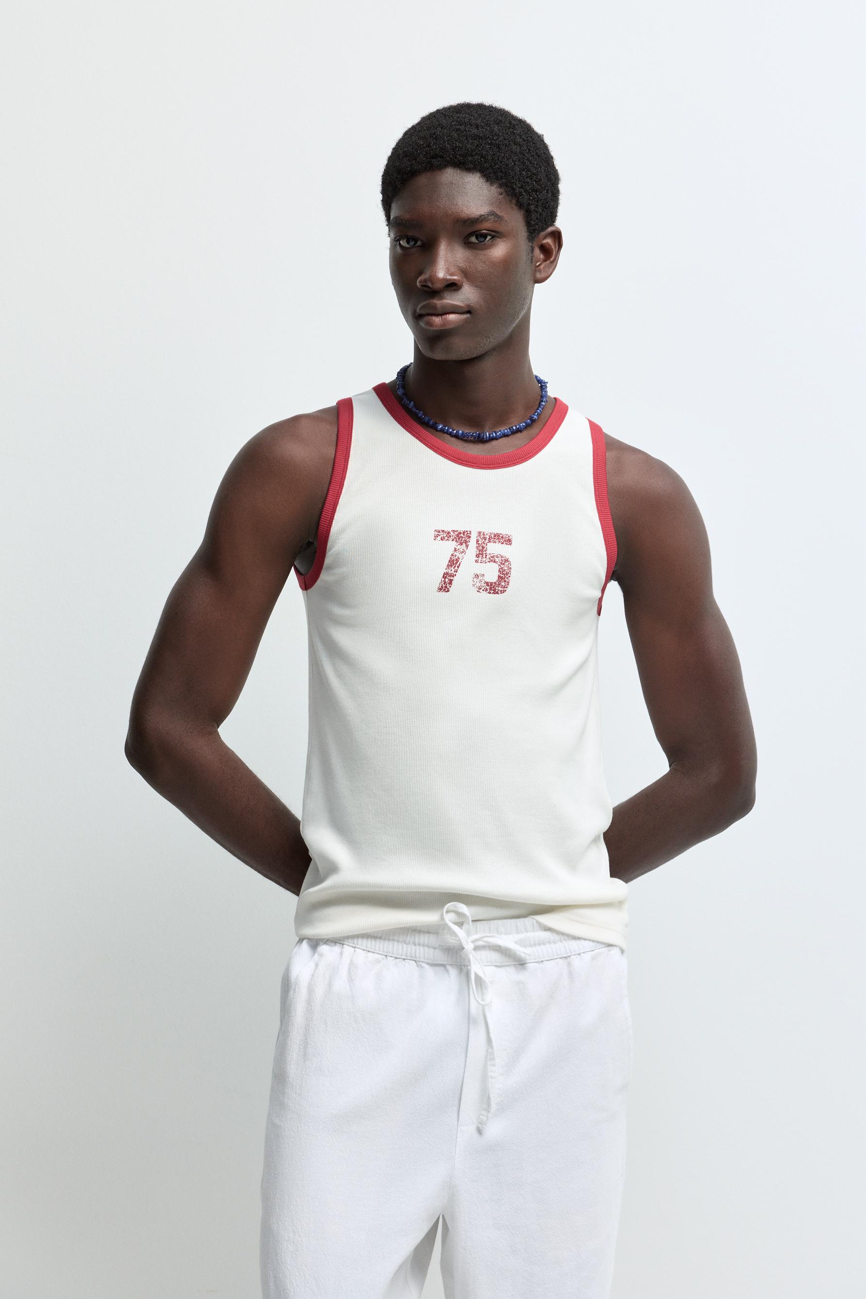 Printed strappy T-shirt — OFF WHITE