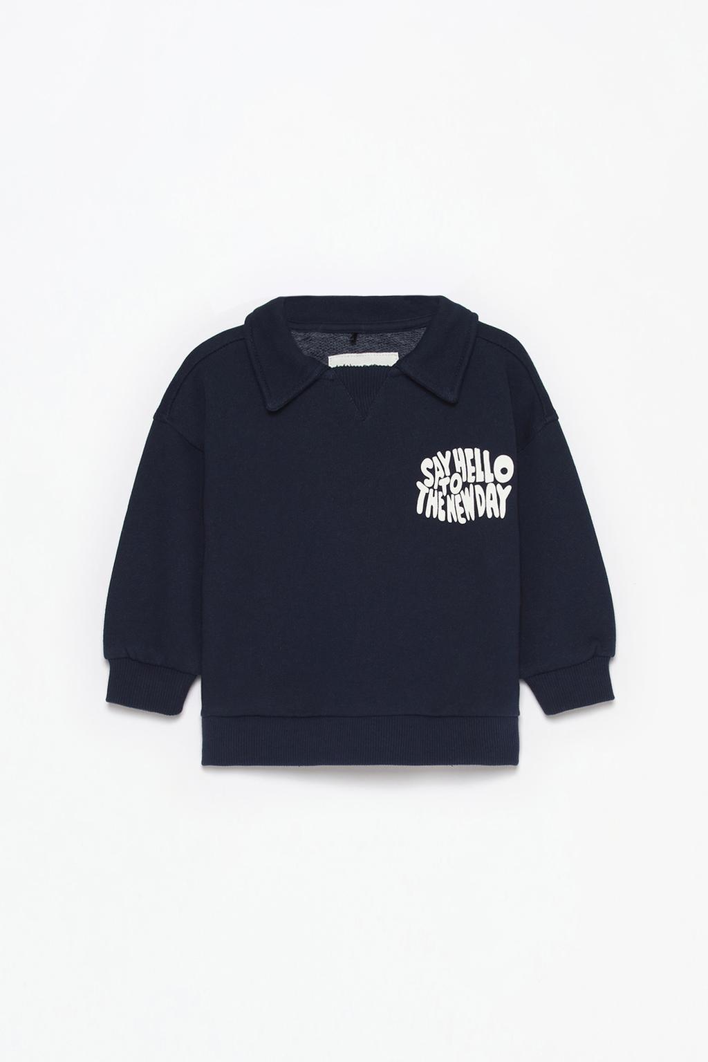 Polo collar sweatshirt