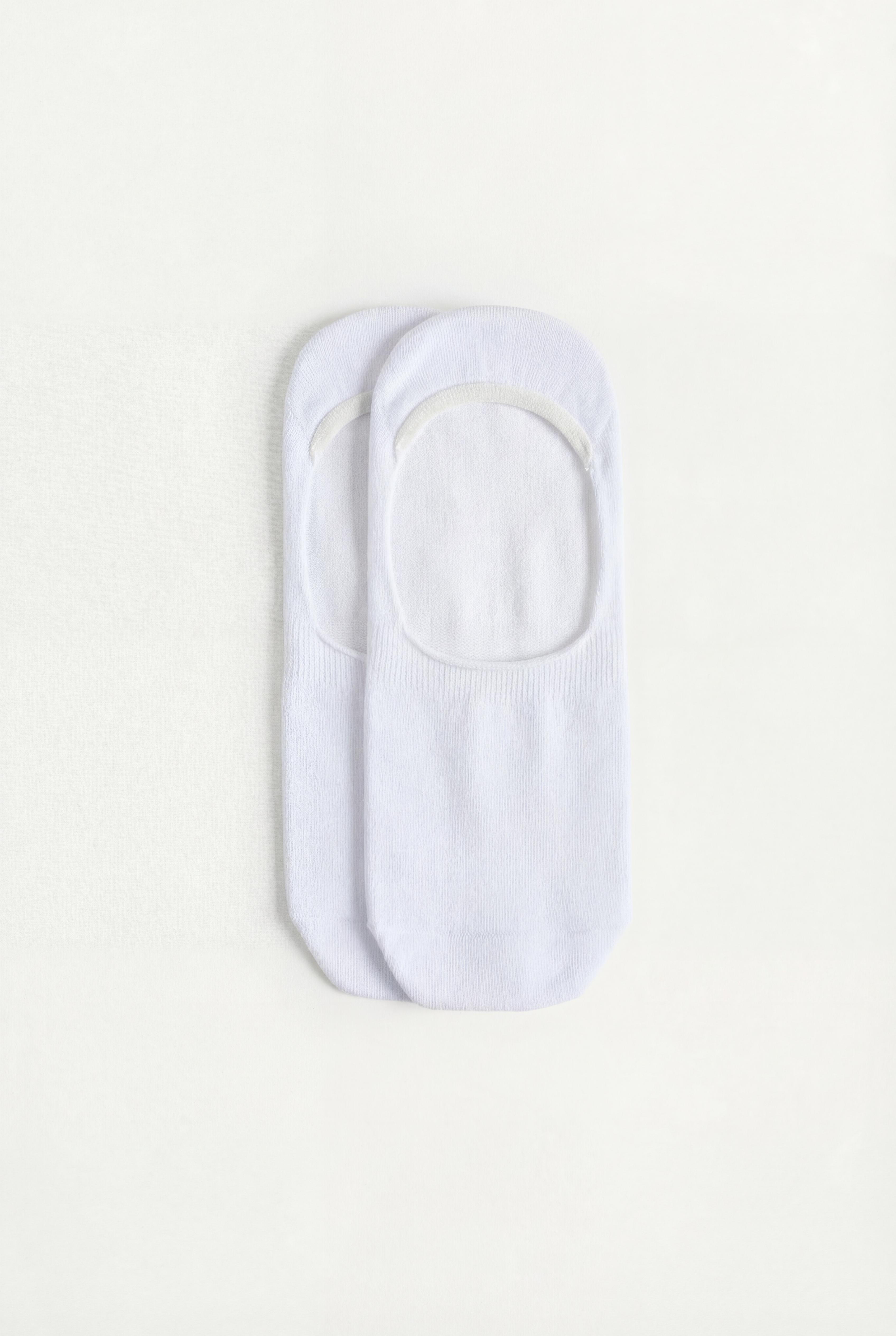 Basic No-Show Socks (5-Pack) — WHITE