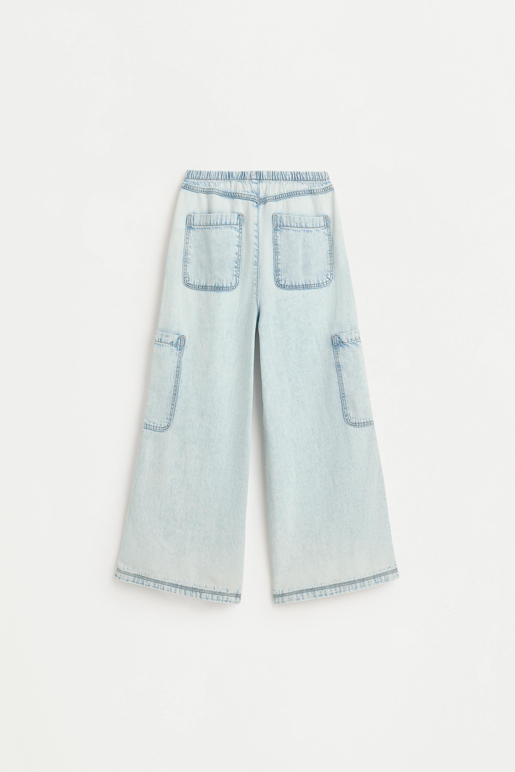 Wide-leg cargo jeans — FADED SKY BLUE