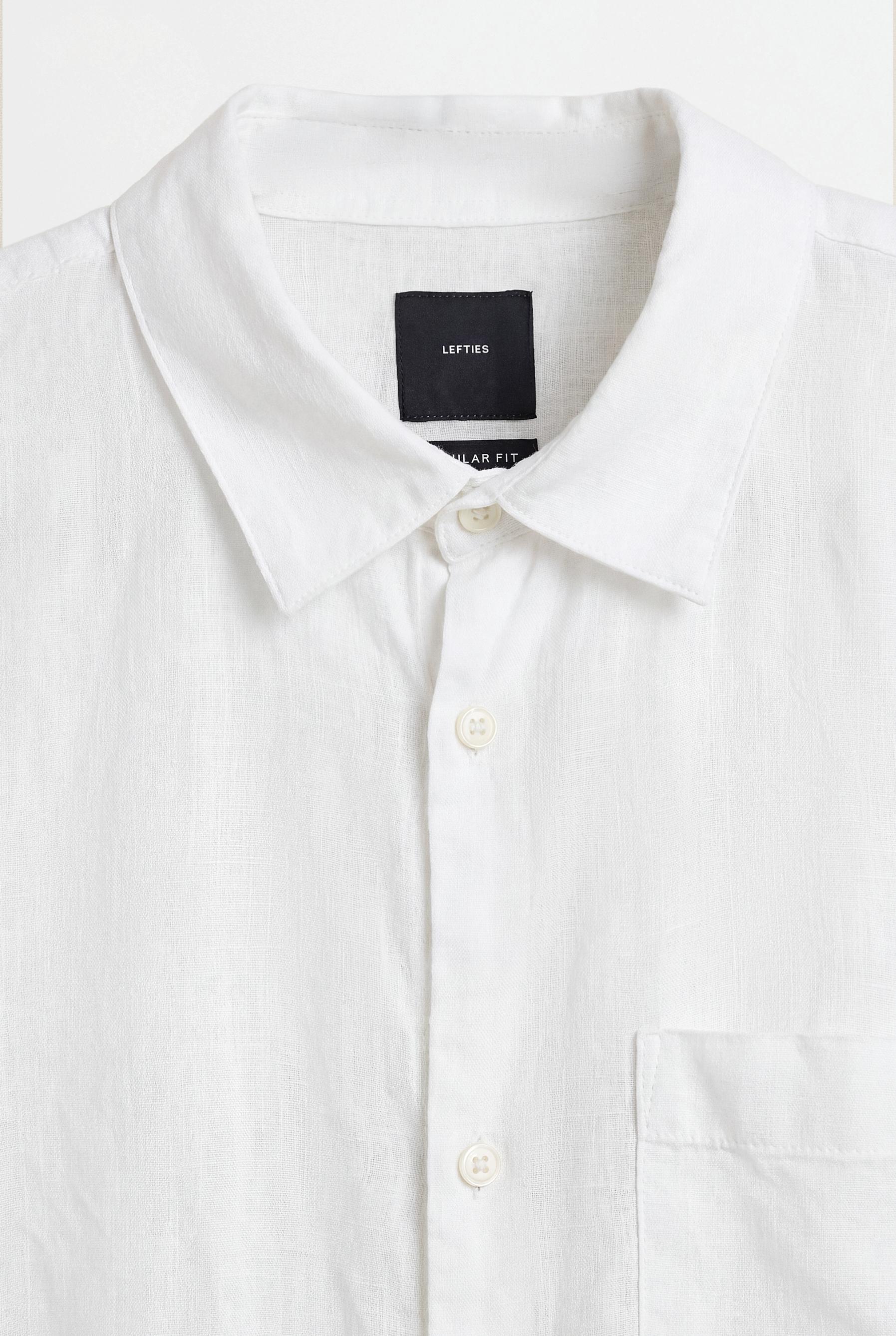 100% linen shirt — WHITE