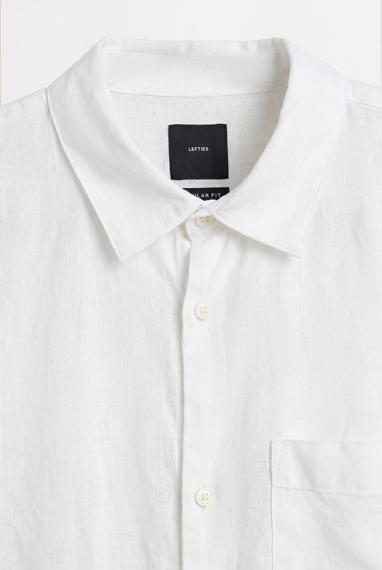 100% linen shirt — WHITE