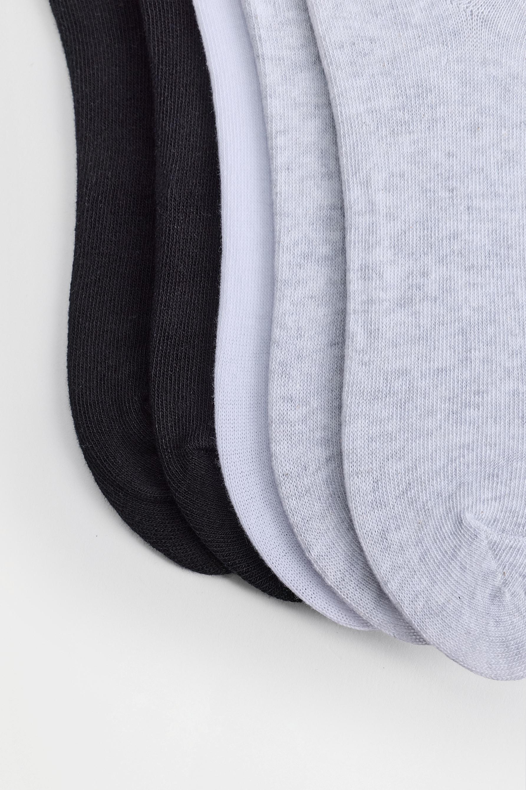 Plain long socks (10-pack) — WHITE/GREY