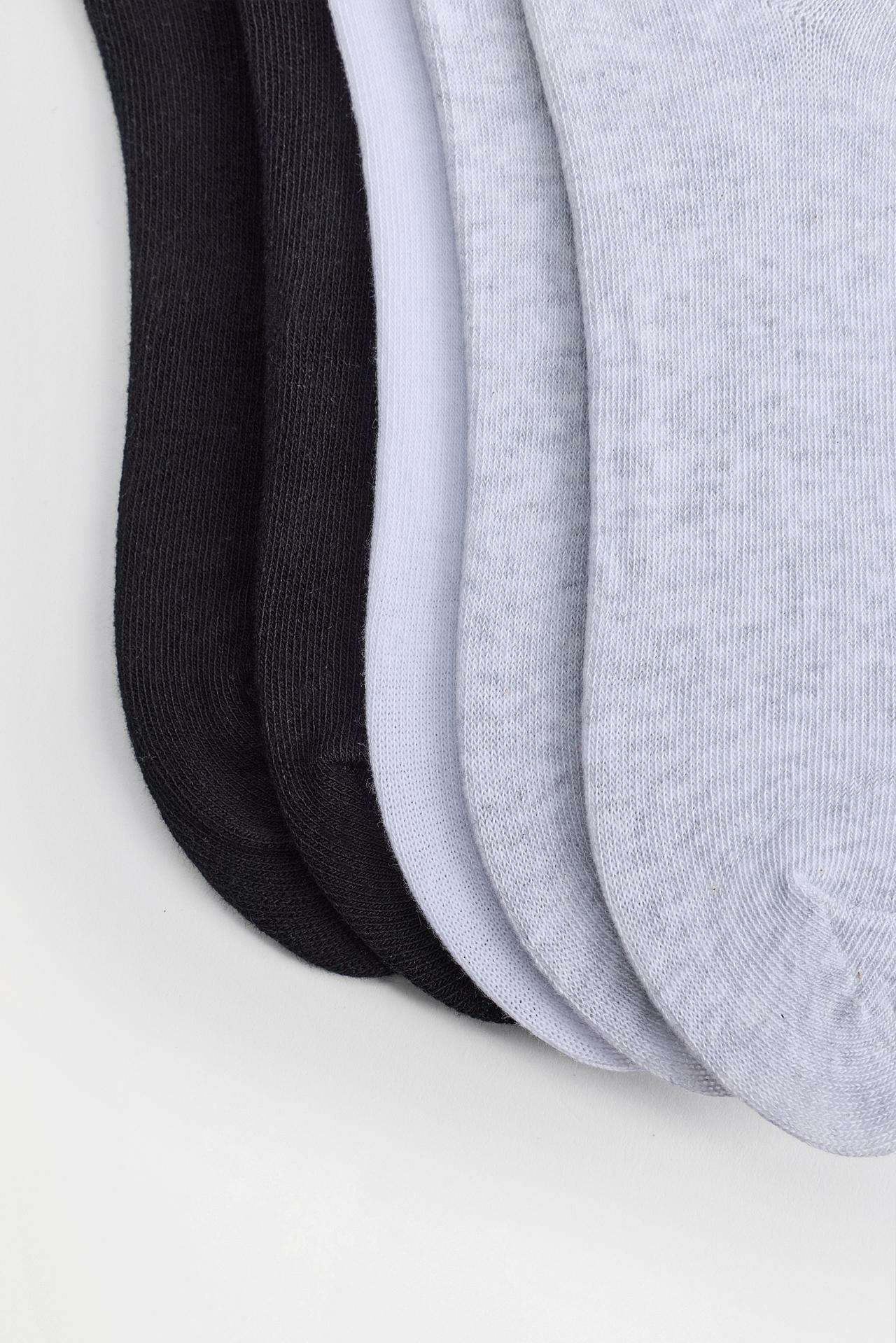 Plain long socks (10-pack) — WHITE/GREY