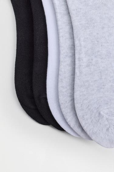 Plain long socks (10-pack) — WHITE/GREY 3
