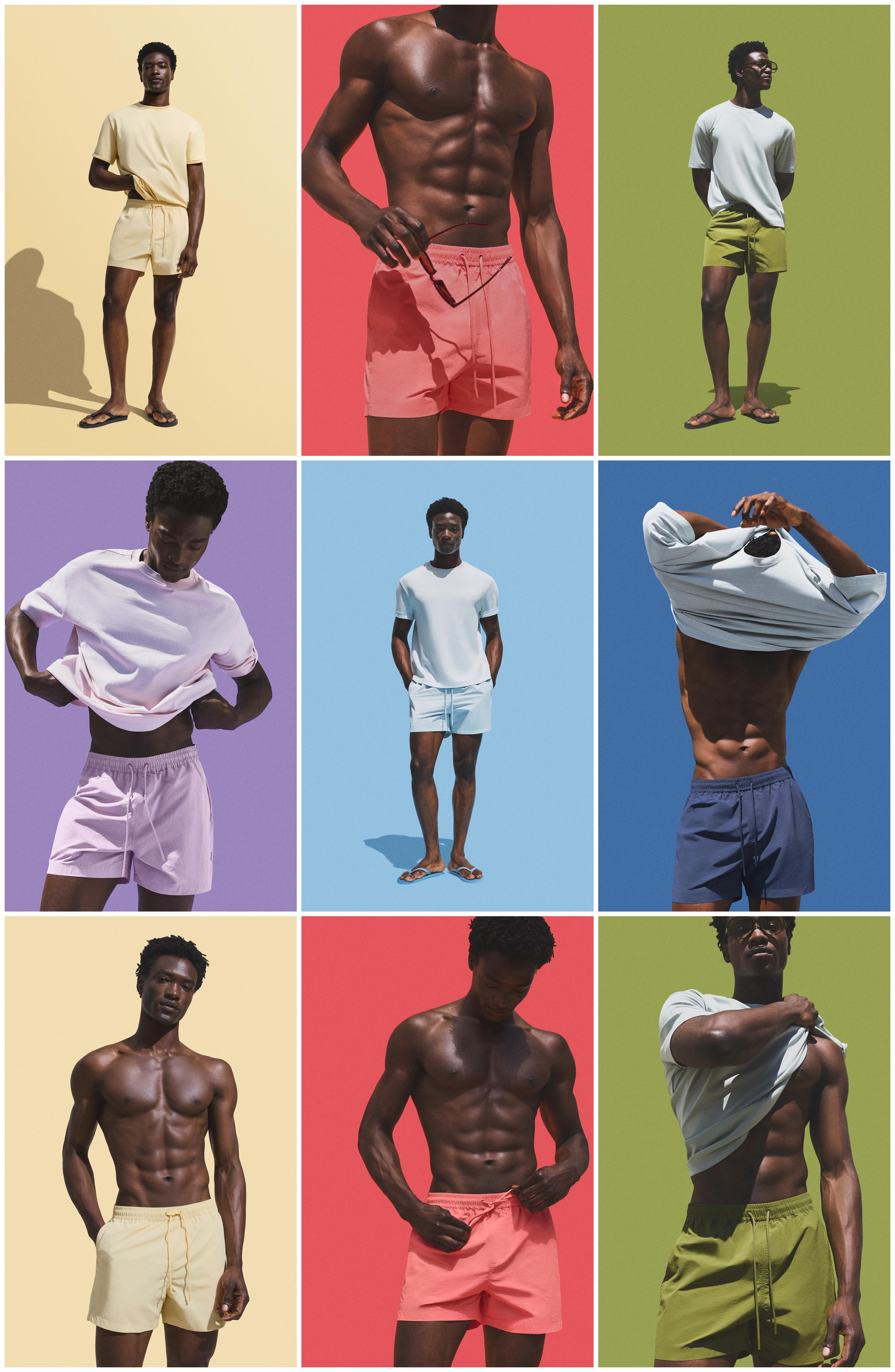 Coloro x Lefties straight swim trunks — CORAL RED