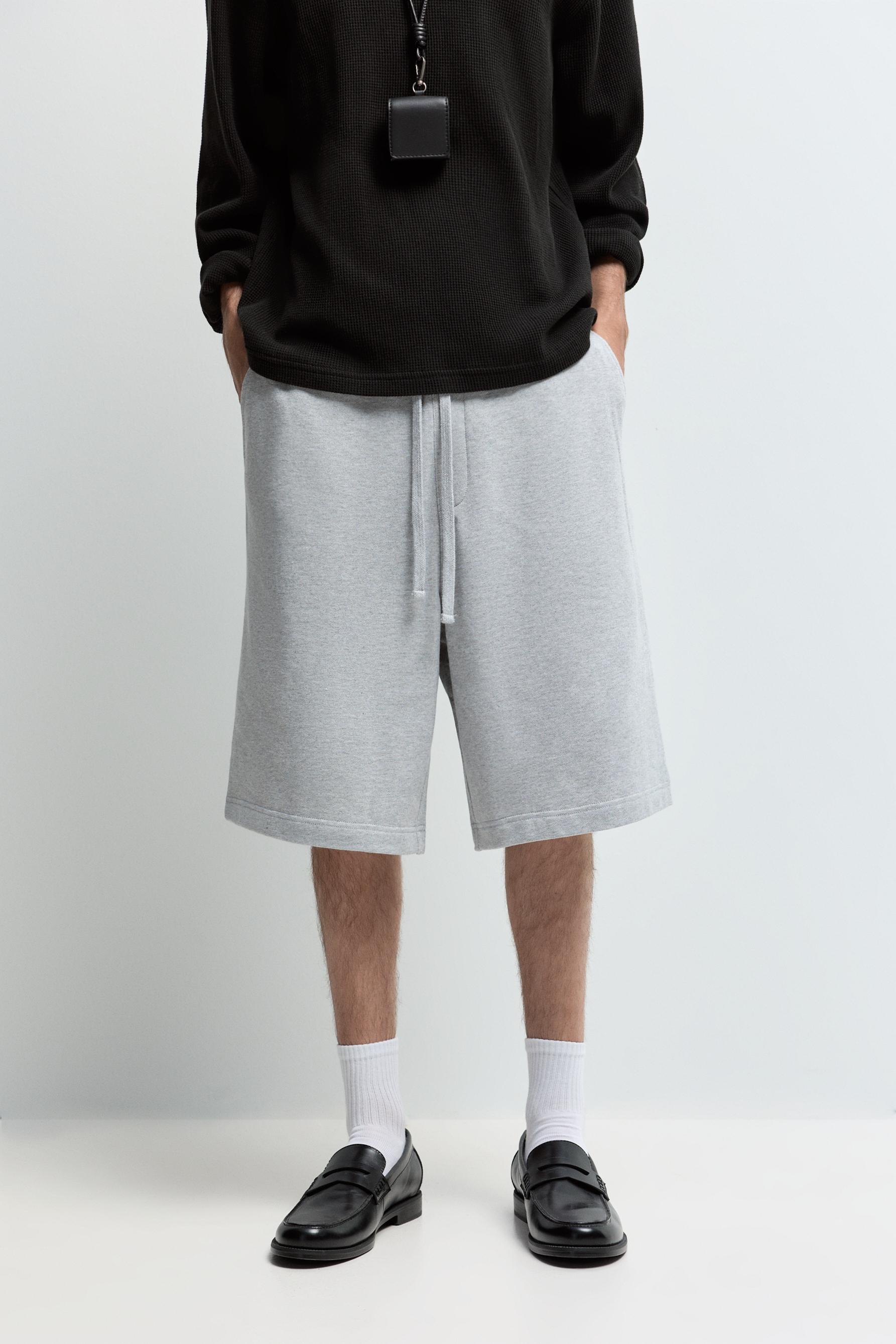 ど*ぱ様 cross tuck baggy slacks shorts Gray Baggy tracksuit Bermuda shorts - SEASONAL BASICS - Man | LEFTIES