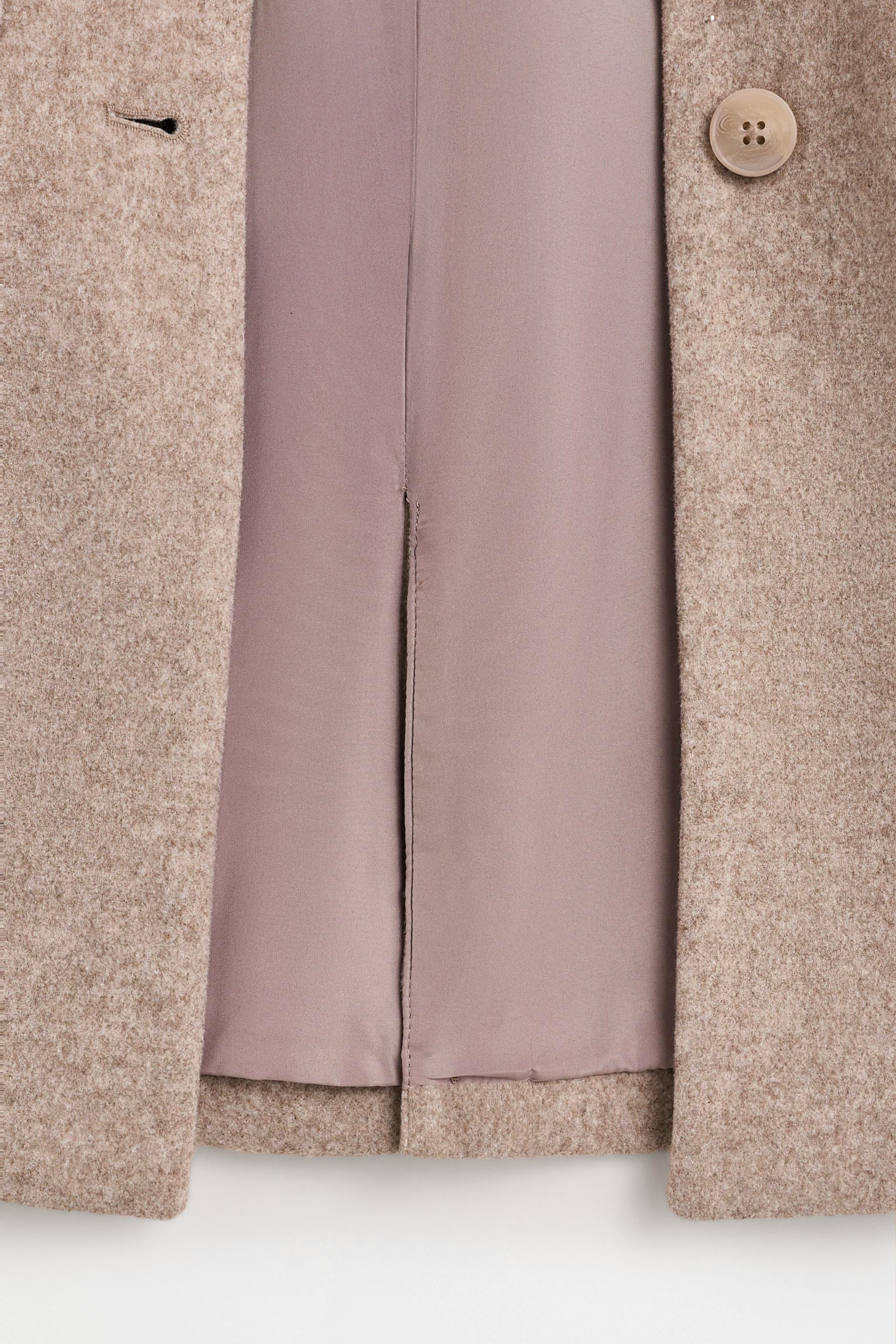 Synthetic wool coat — BEIGE