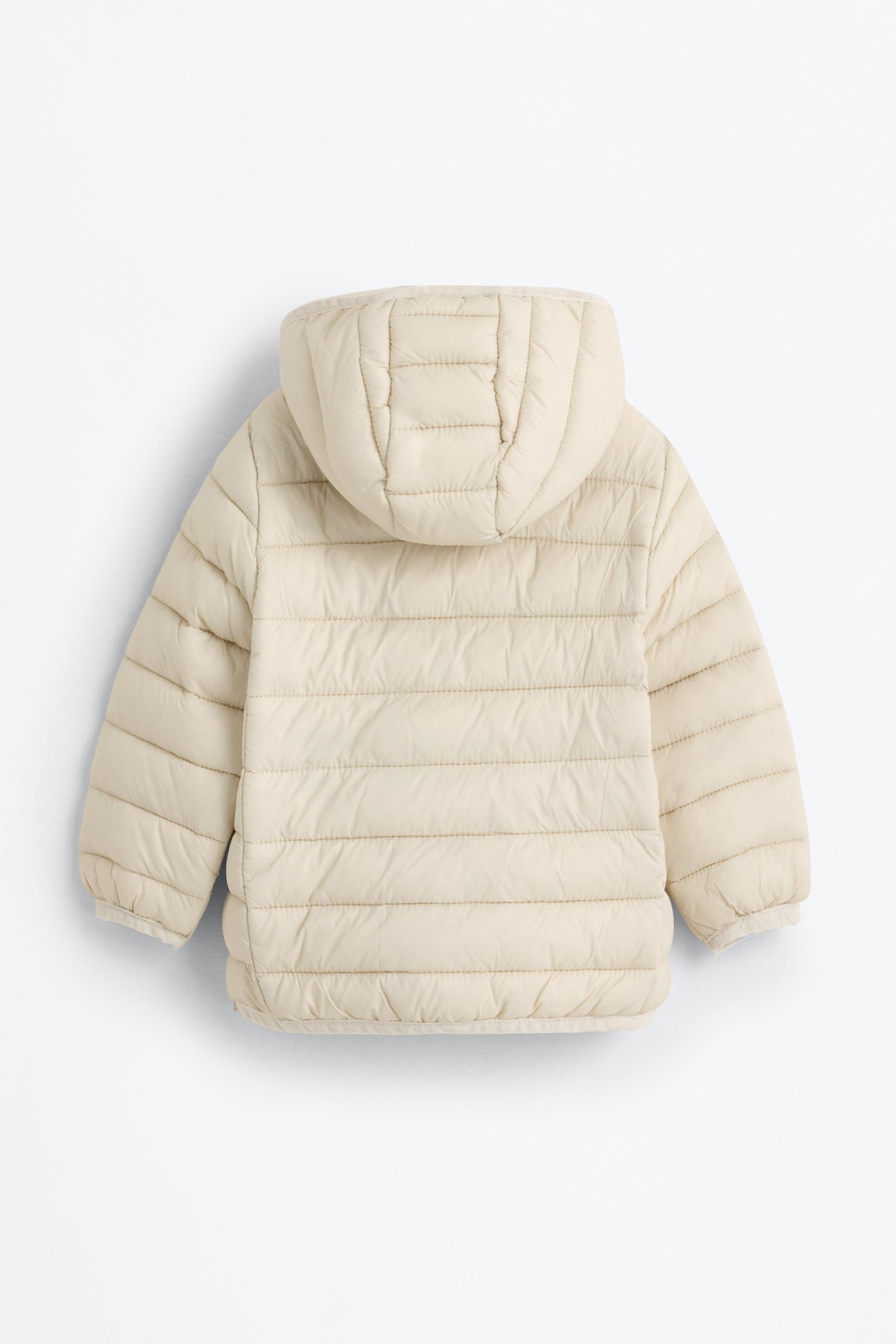 Quilted hooded jacket — BONE WHITE