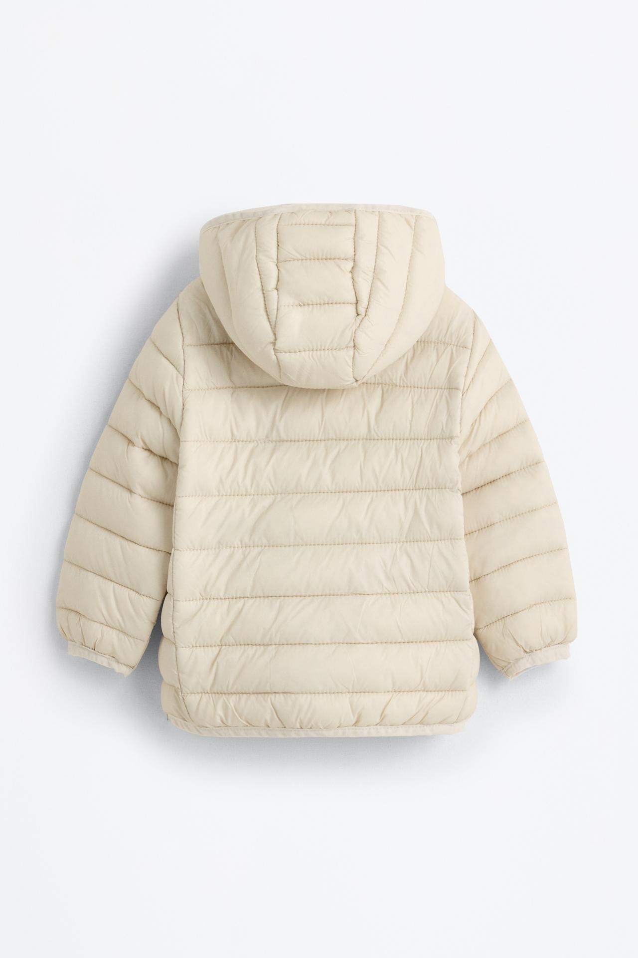 Quilted hooded jacket — BONE WHITE
