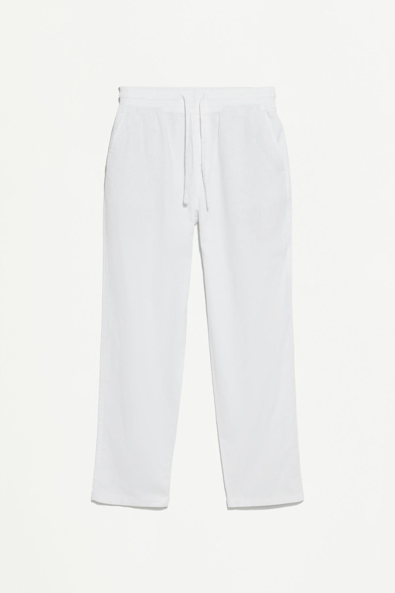 Linen-cotton jogger trousers — WHITE