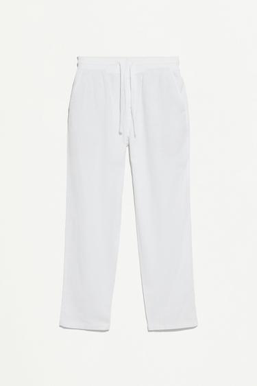 Linen-cotton jogger trousers — WHITE 6