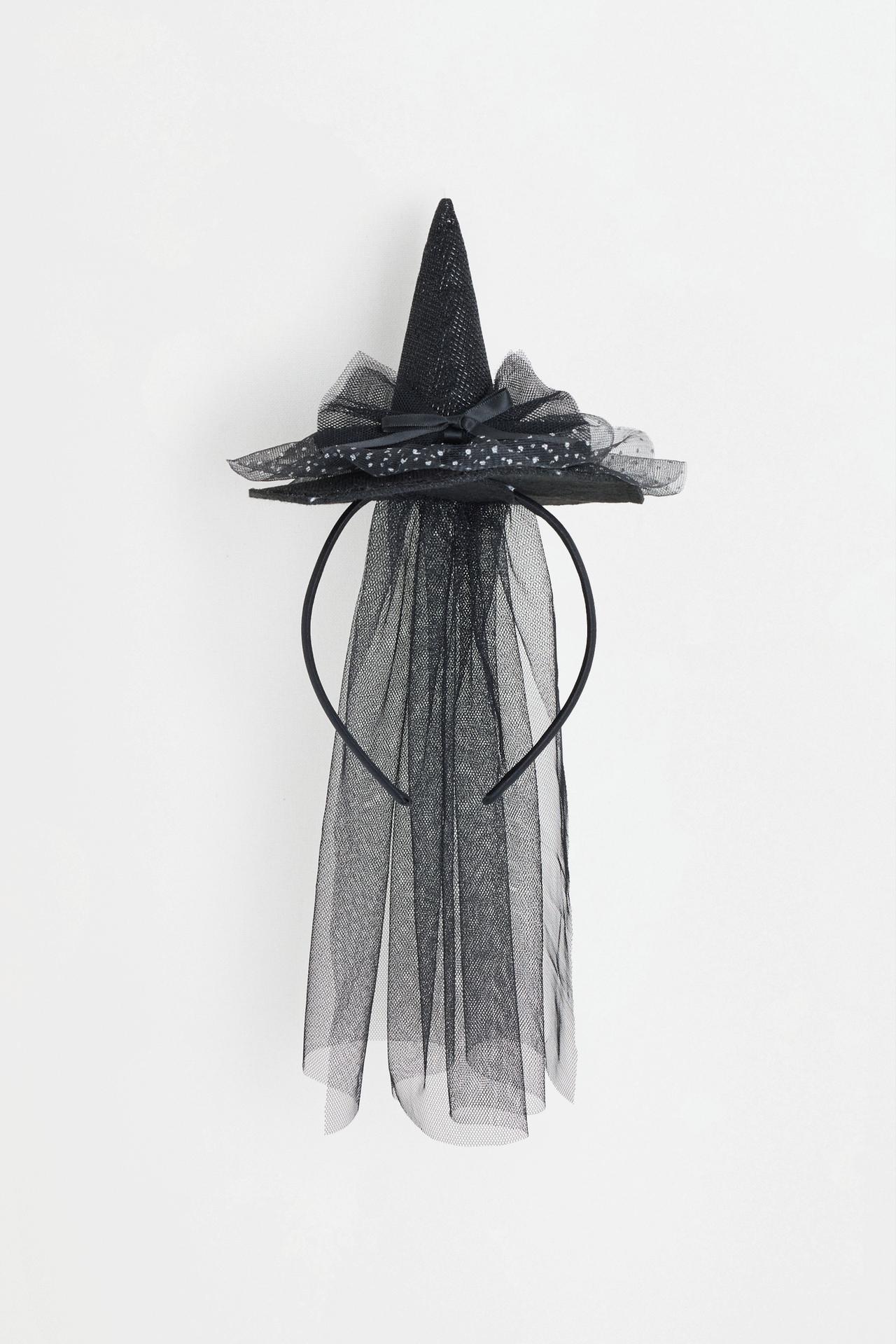 Witch hat headband — BLACK/WHITE