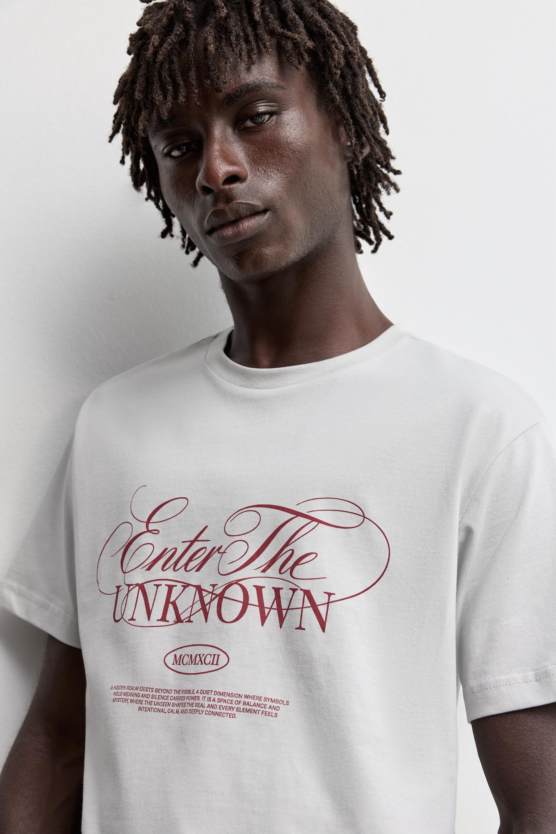 Slogan T-shirt — PALE GREY