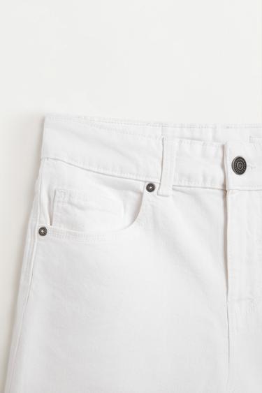 Slim comfort denim Bermuda shorts — WHITE 3