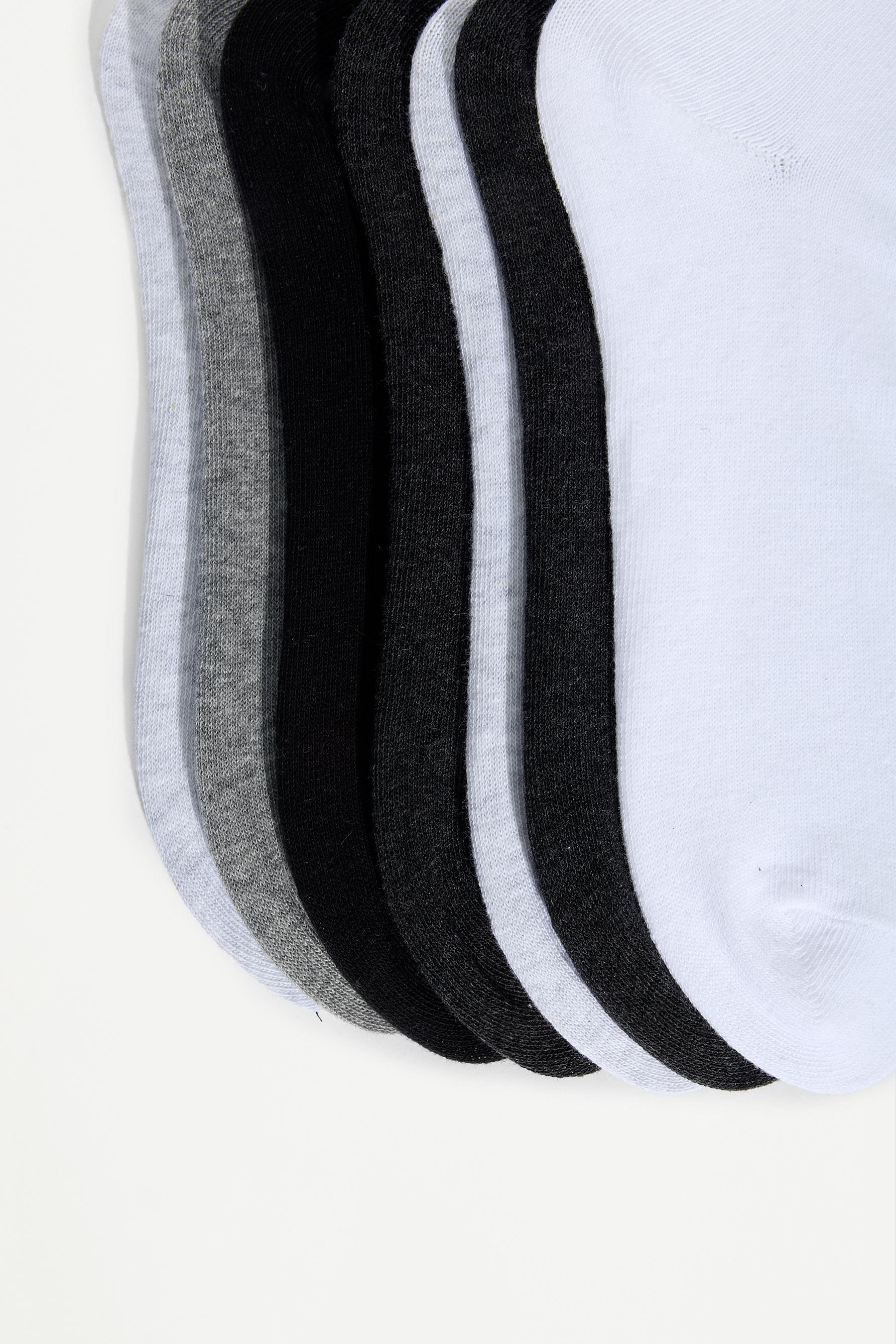 Plain ankle socks (Pack 7) — GREY TONES