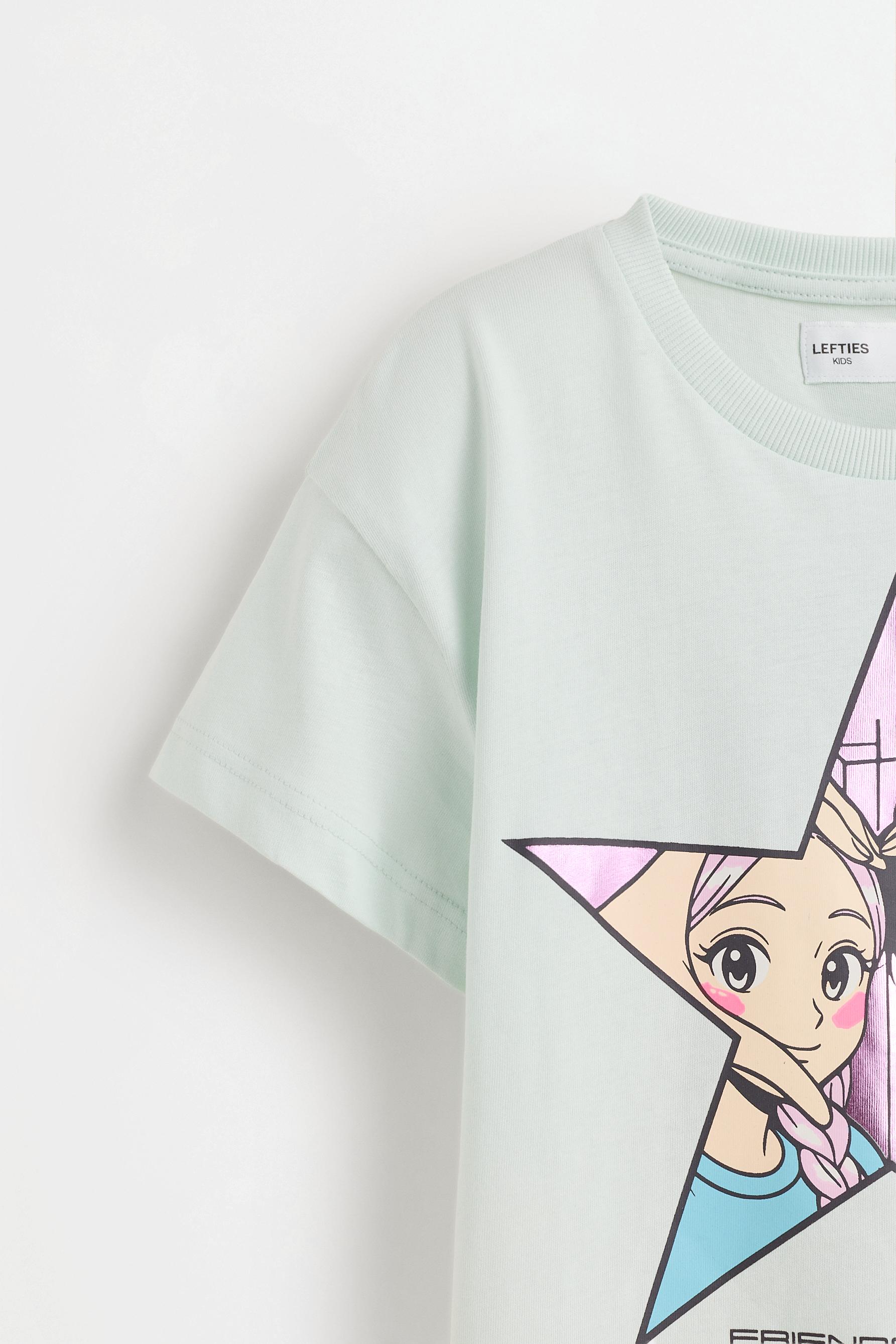 Metallic printed T-shirt — WATER BLUE