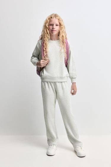 Pack of 4 plain plush trousers — PALE GREY 2