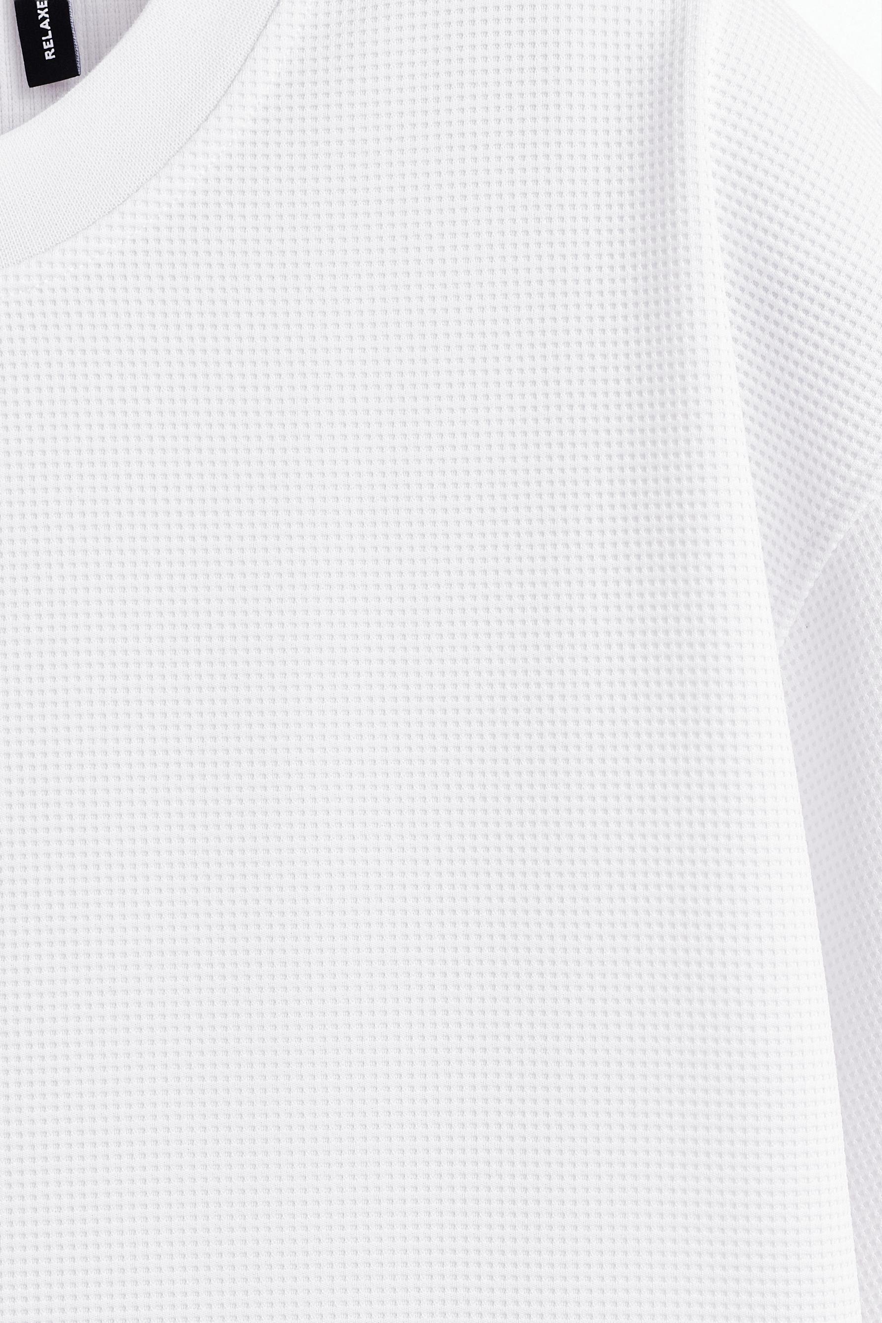 Textured sweatshirt T-shirt — WHITE