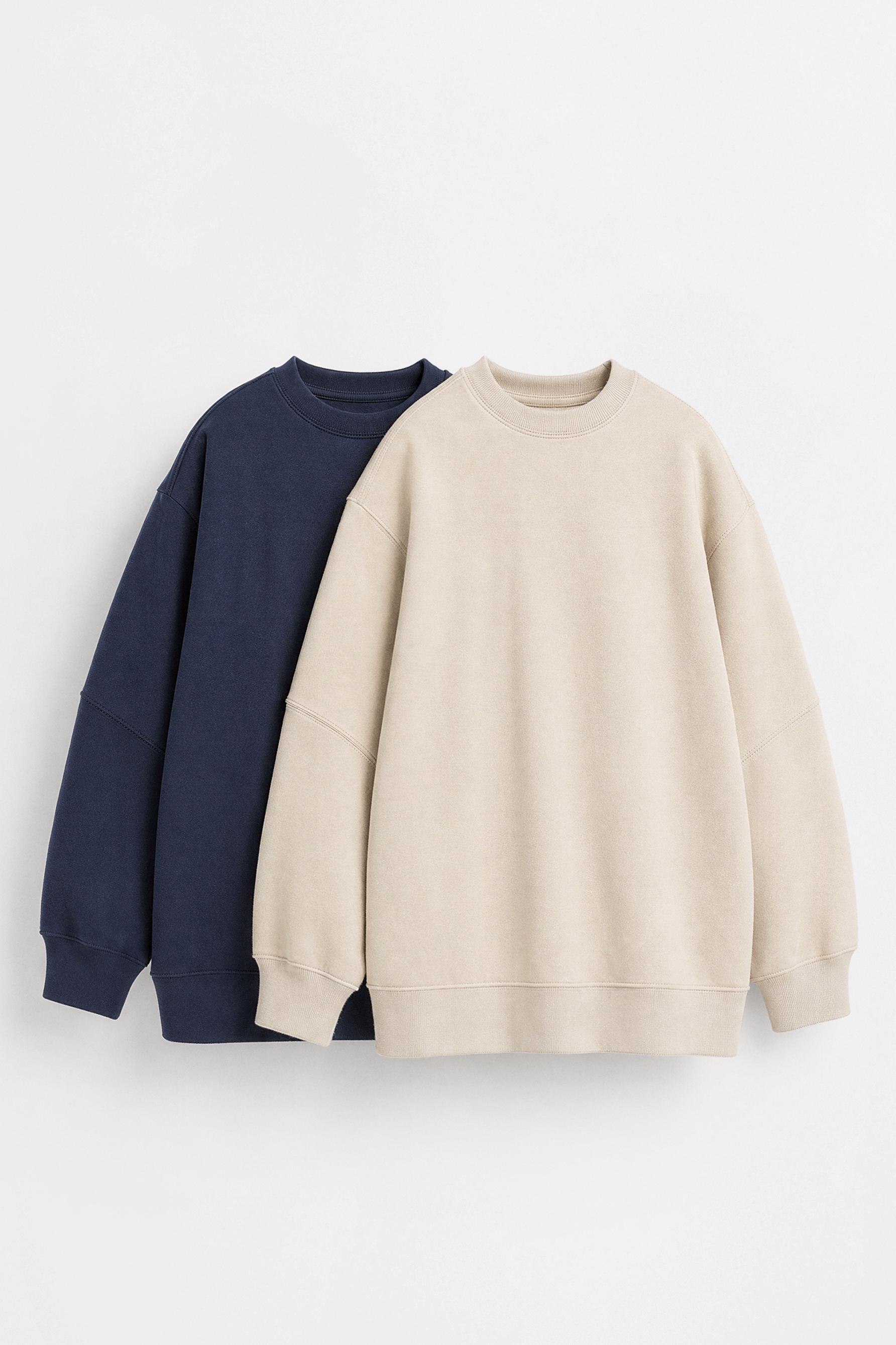 Pack of 2 plain fleece sweatshirts — NAVY