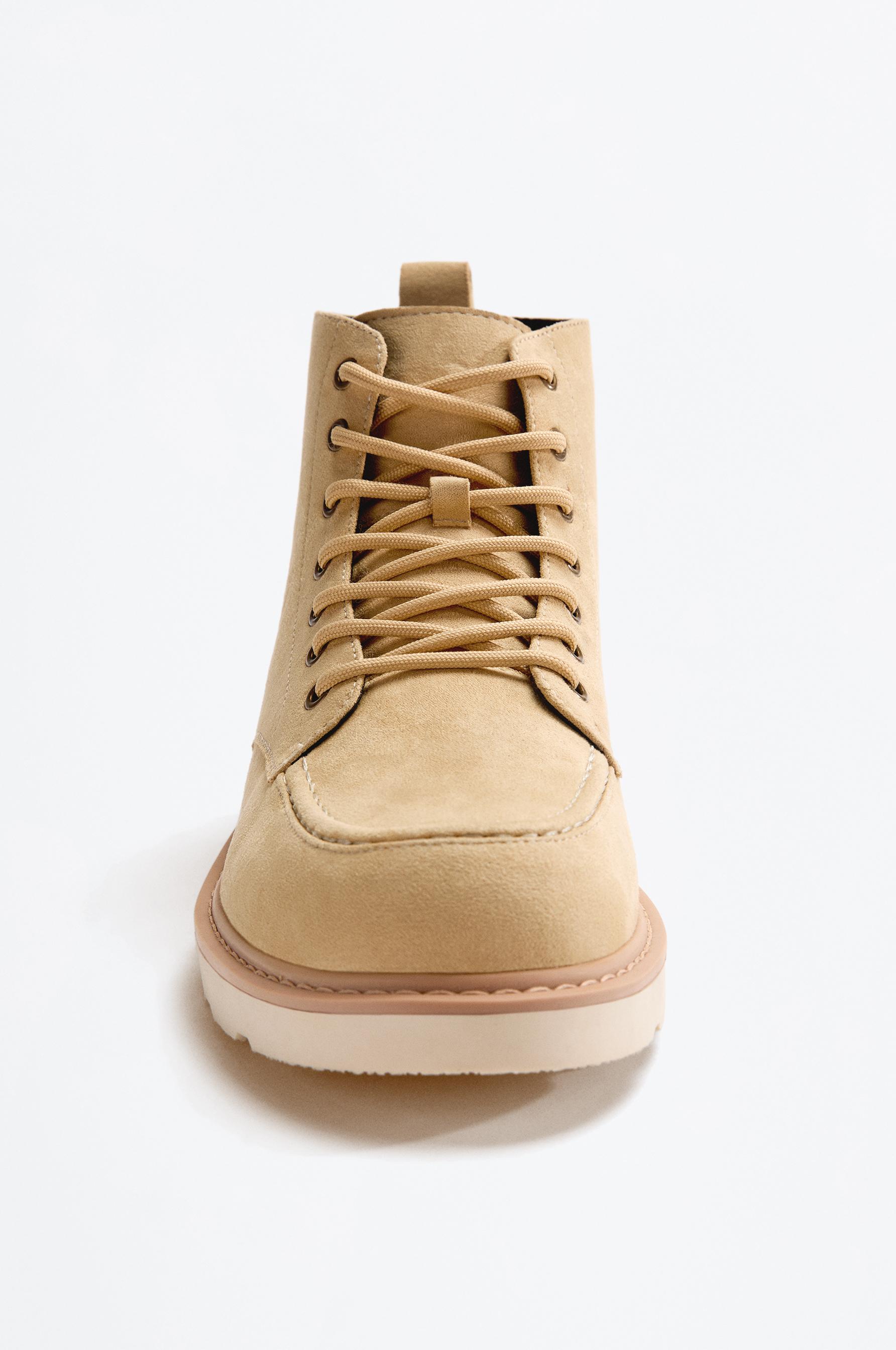 Lace-up boot — BEIGE