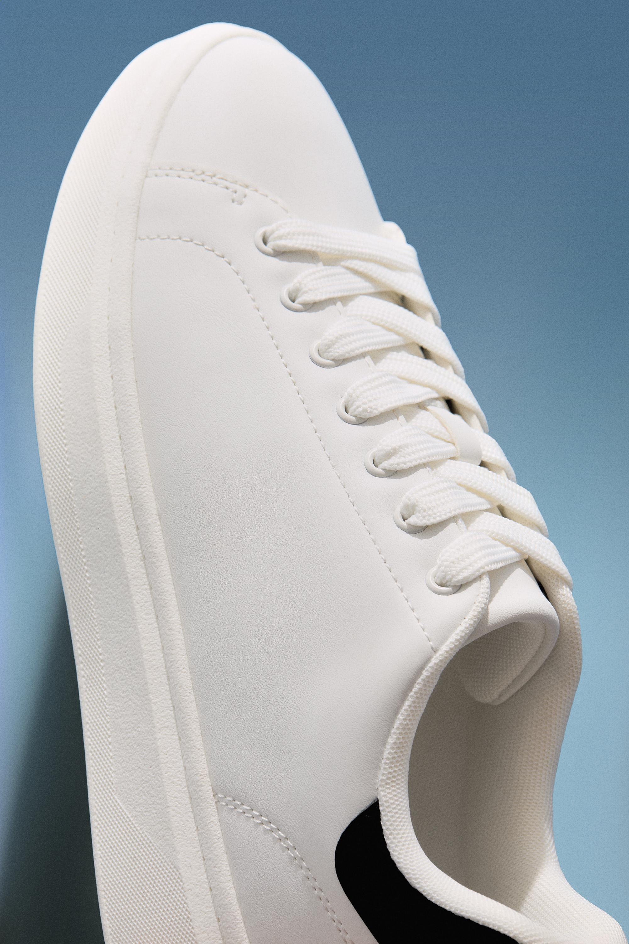 Contrast heel counter slipper — WHITE