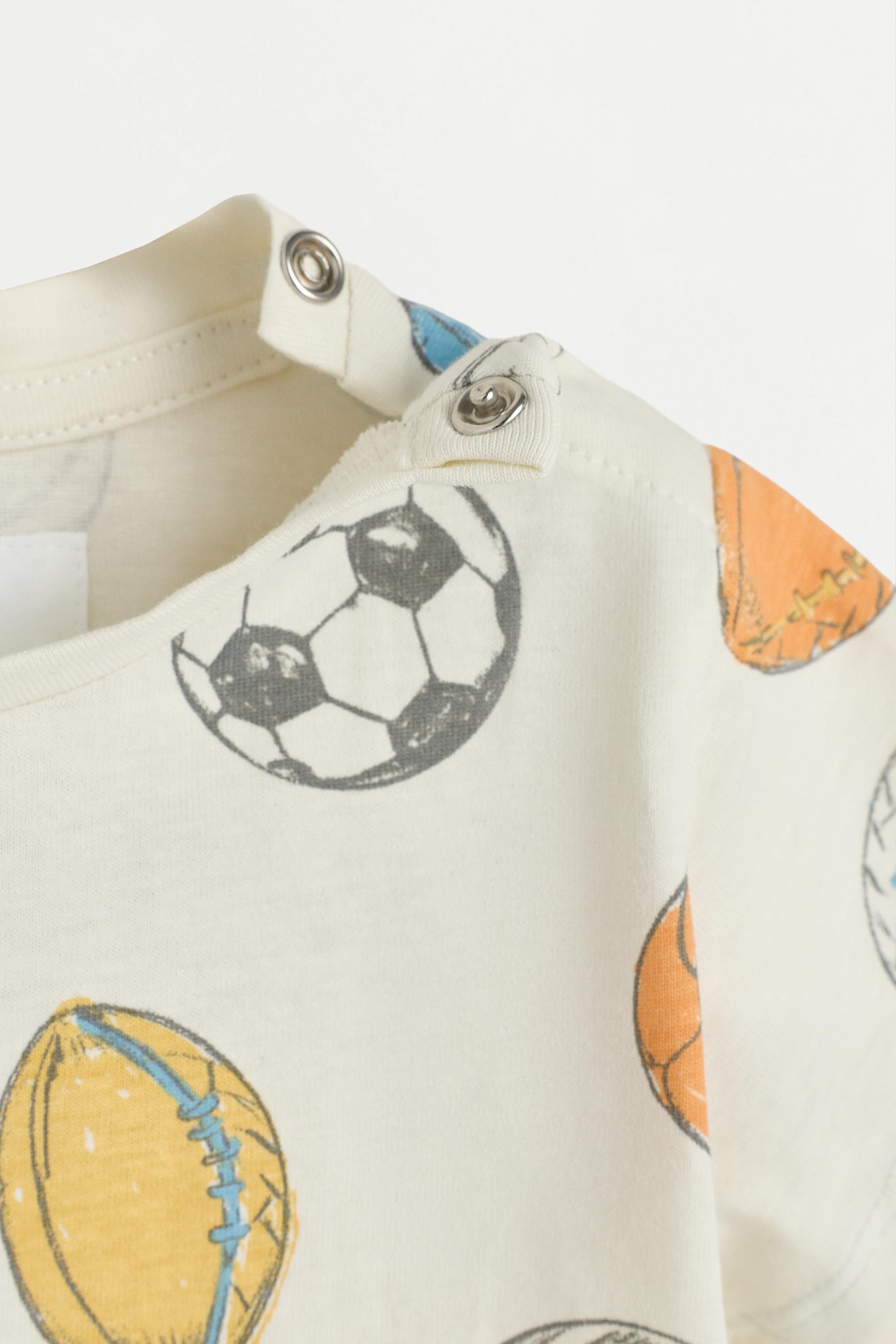 All-over printed short sleepsuit — ECRU