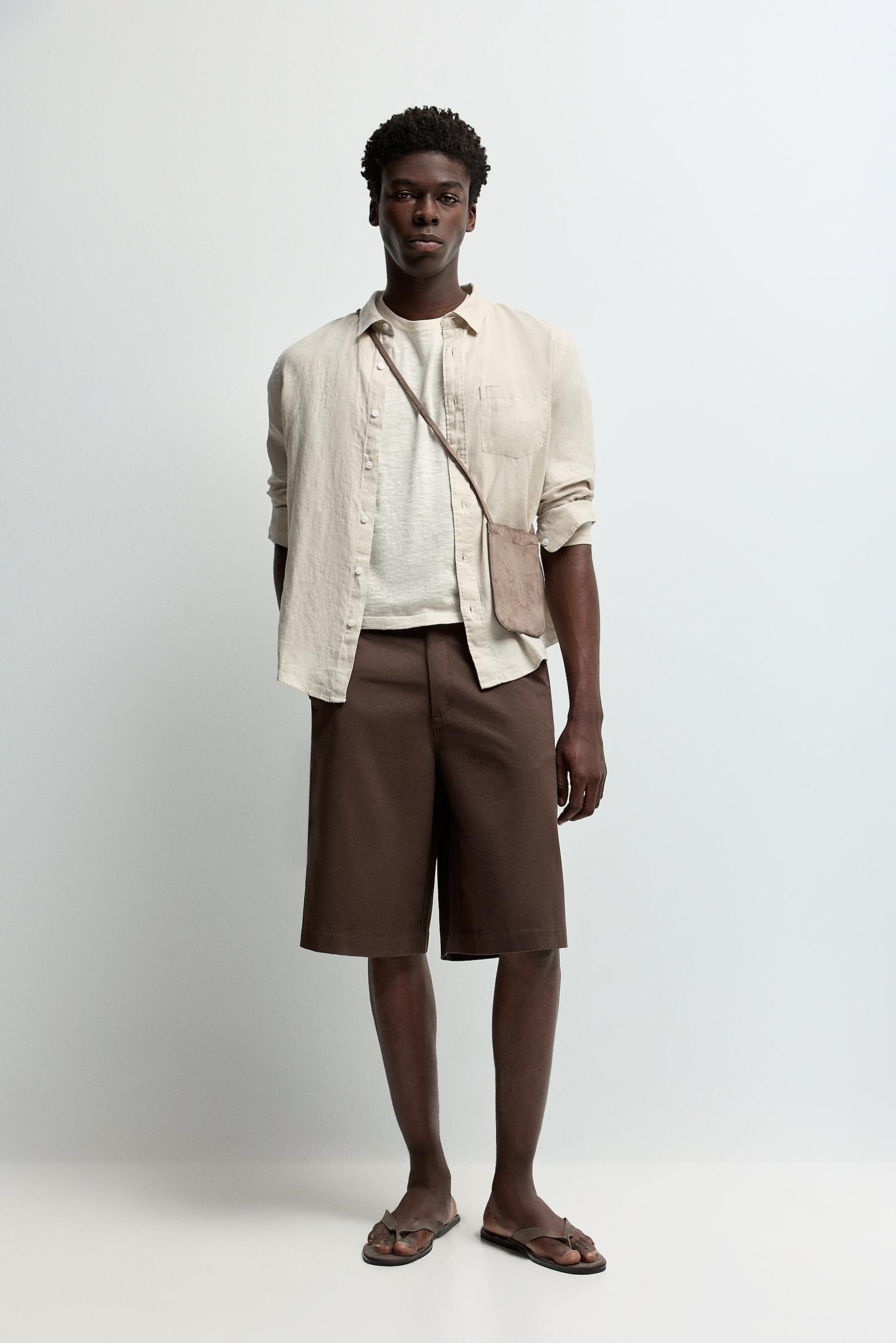 100% linen shirt — LIGHT BEIGE