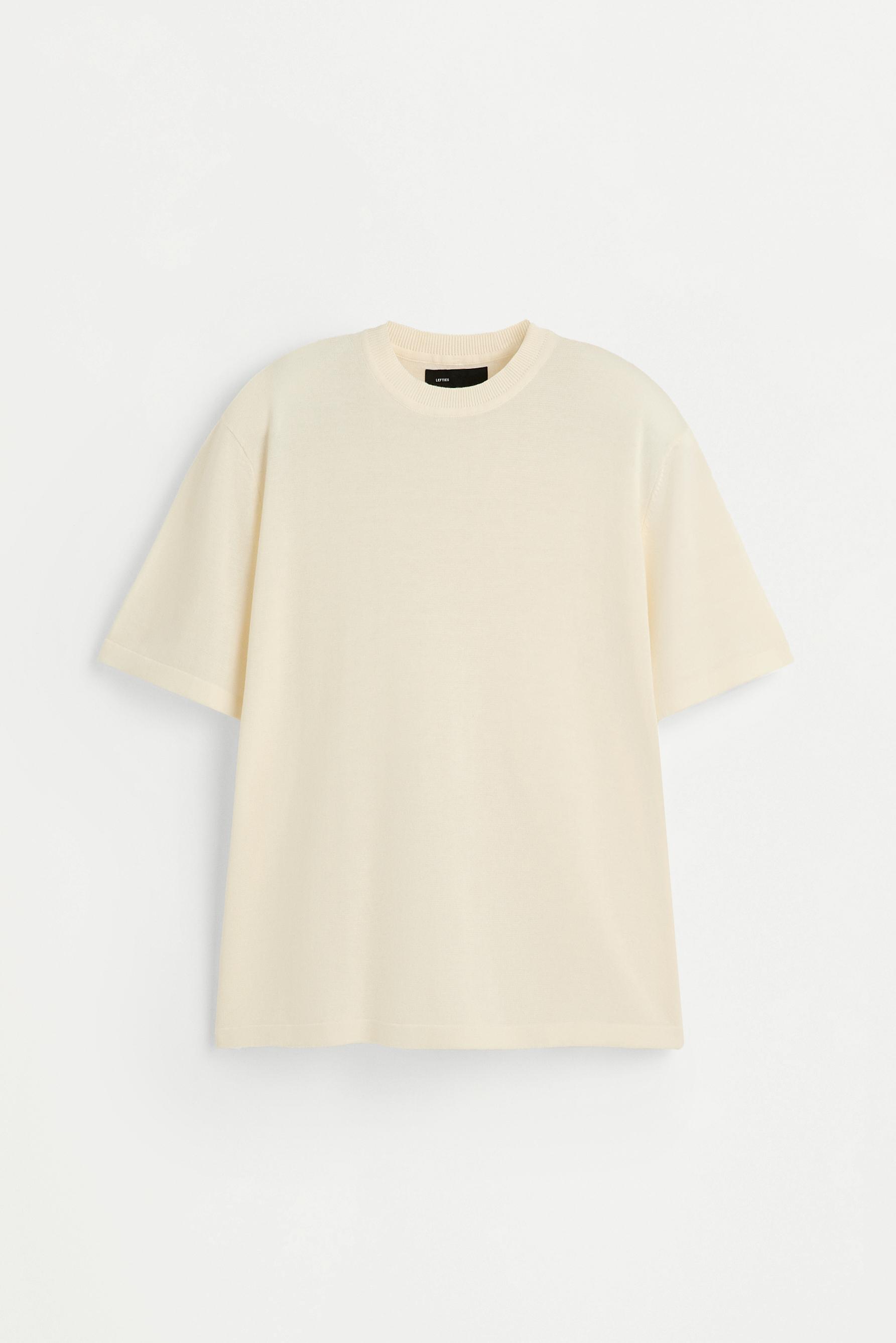 Basic knit T-shirt — OFF WHITE