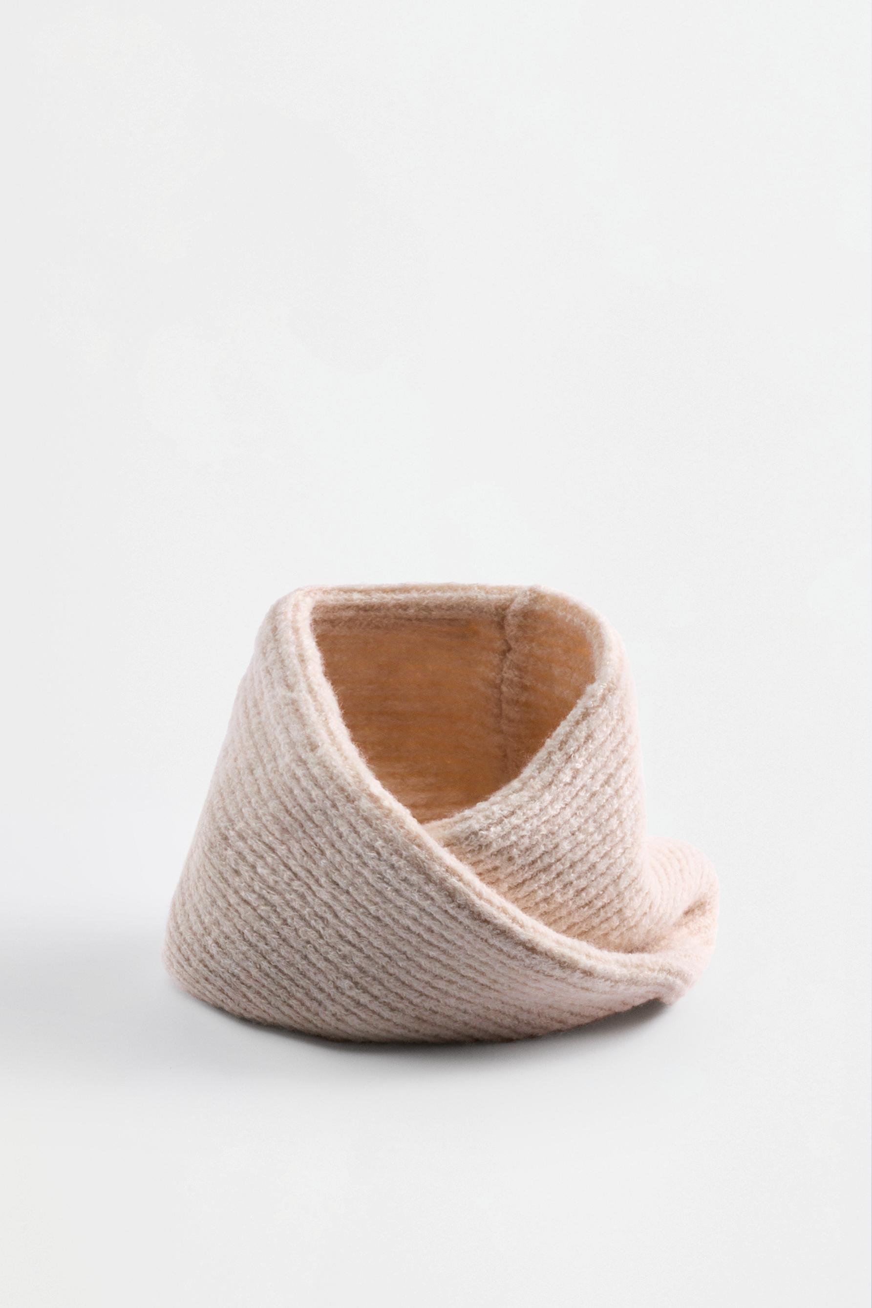 Ribbed knit snood — LIGHT BEIGE