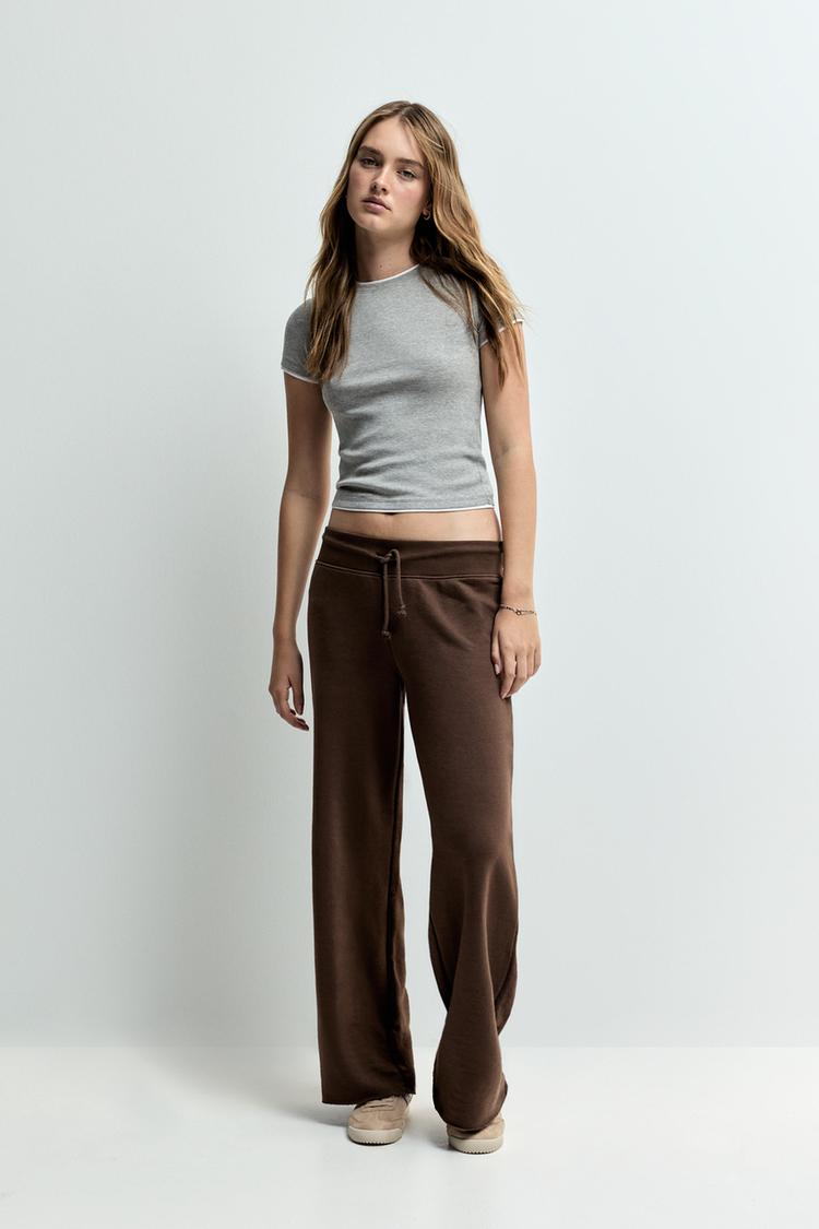 Wide-leg tracksuit trousers — CHOCOLATE