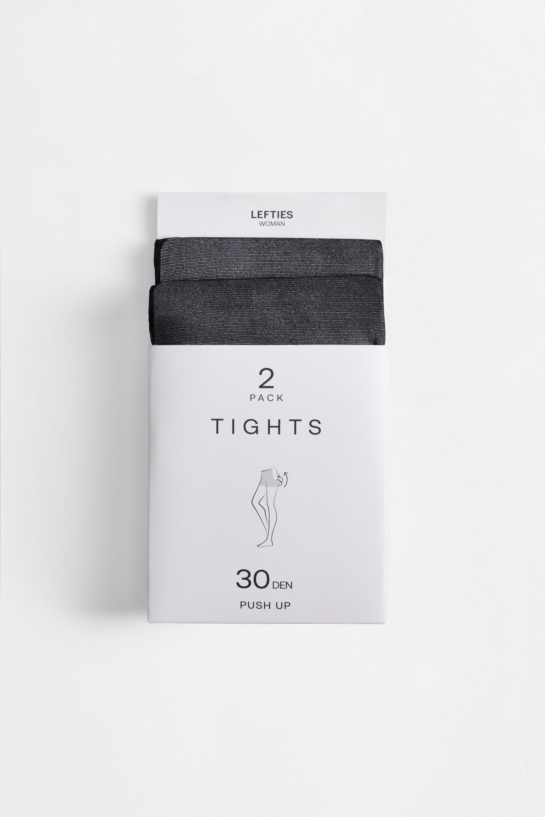 30 den basic tights (2-pack) — BLACK