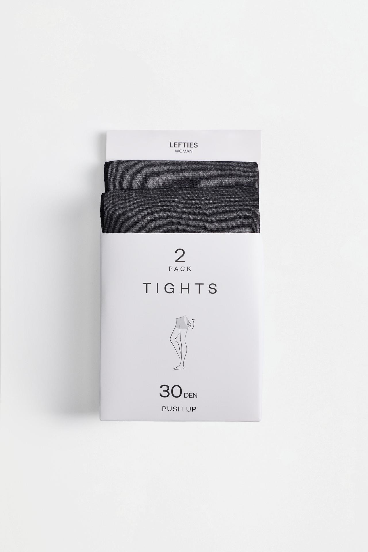 30 den basic tights (2-pack) — BLACK