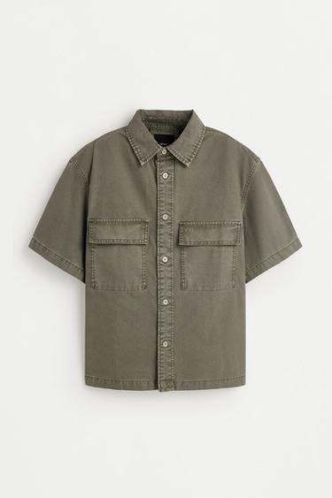 Denim shirt with pockets — FADED GREEN 6