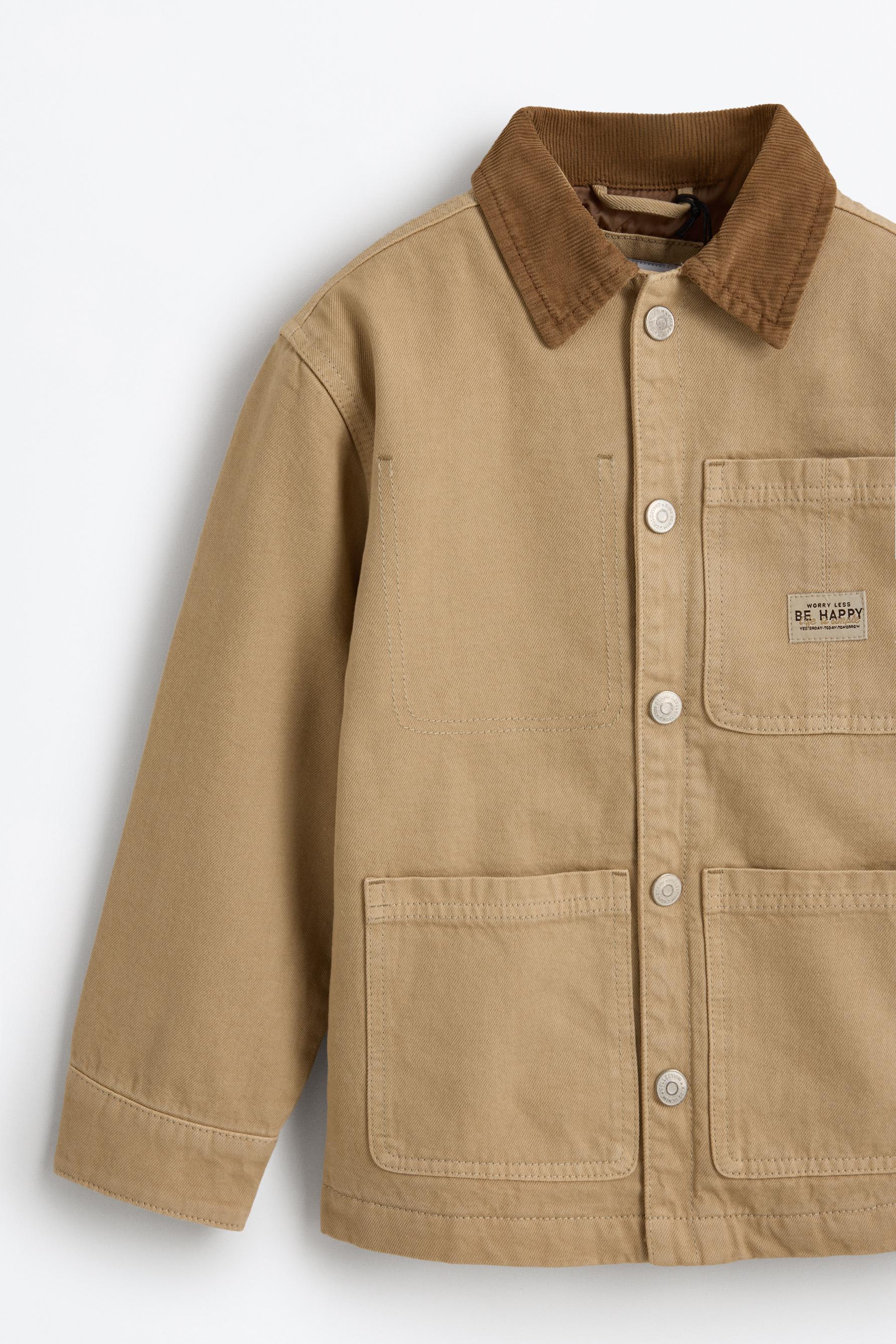 Quilted denim jacket — CAMEL