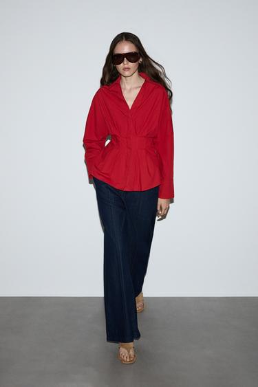 Pleated waist shirt — DARK PINK 5