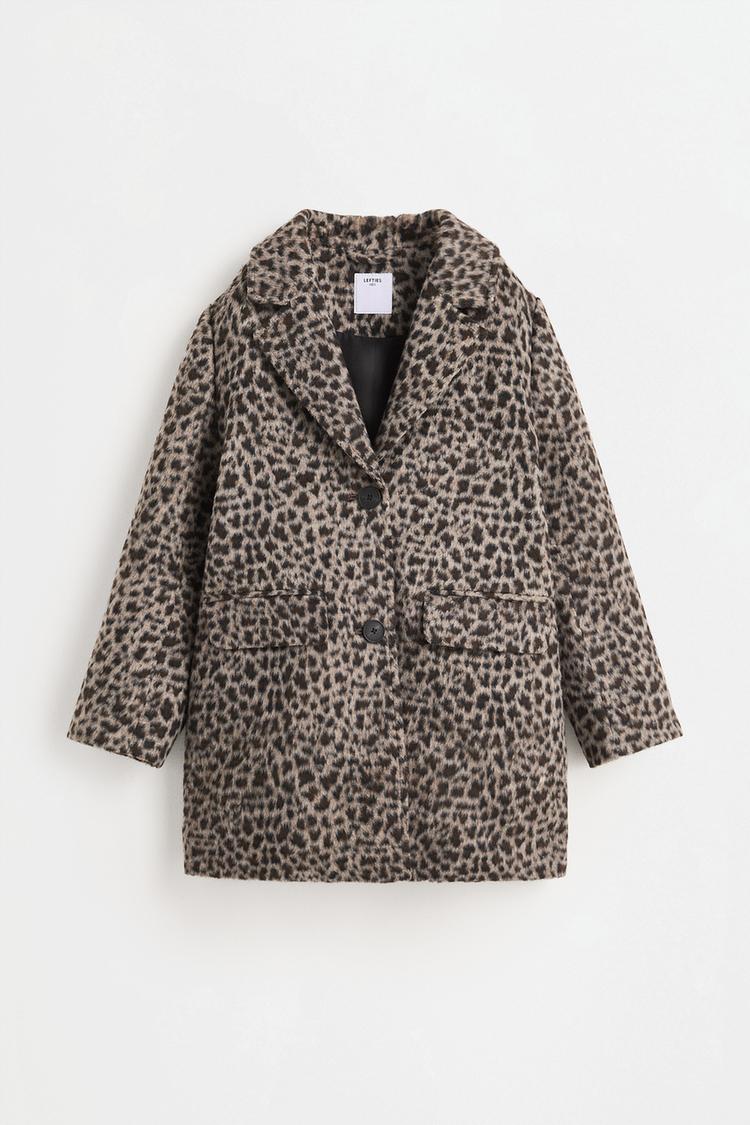 Synthetic wool coat — Leopard