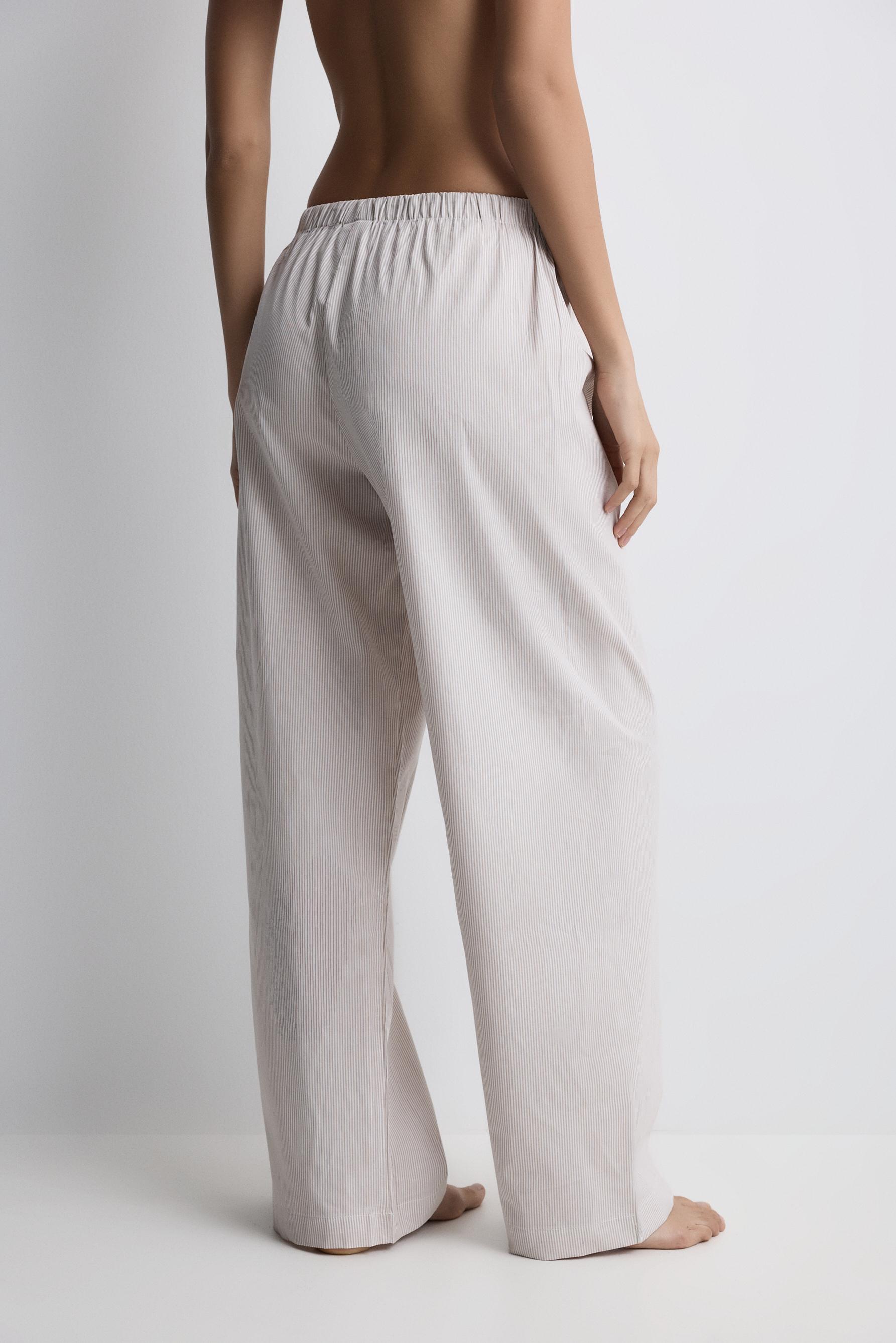 Striped pyjama bottoms — BEIGE