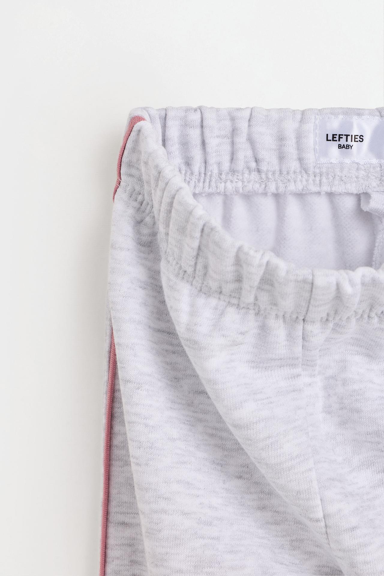 Polo sweatshirt and bow trousers set — GREY MARL
