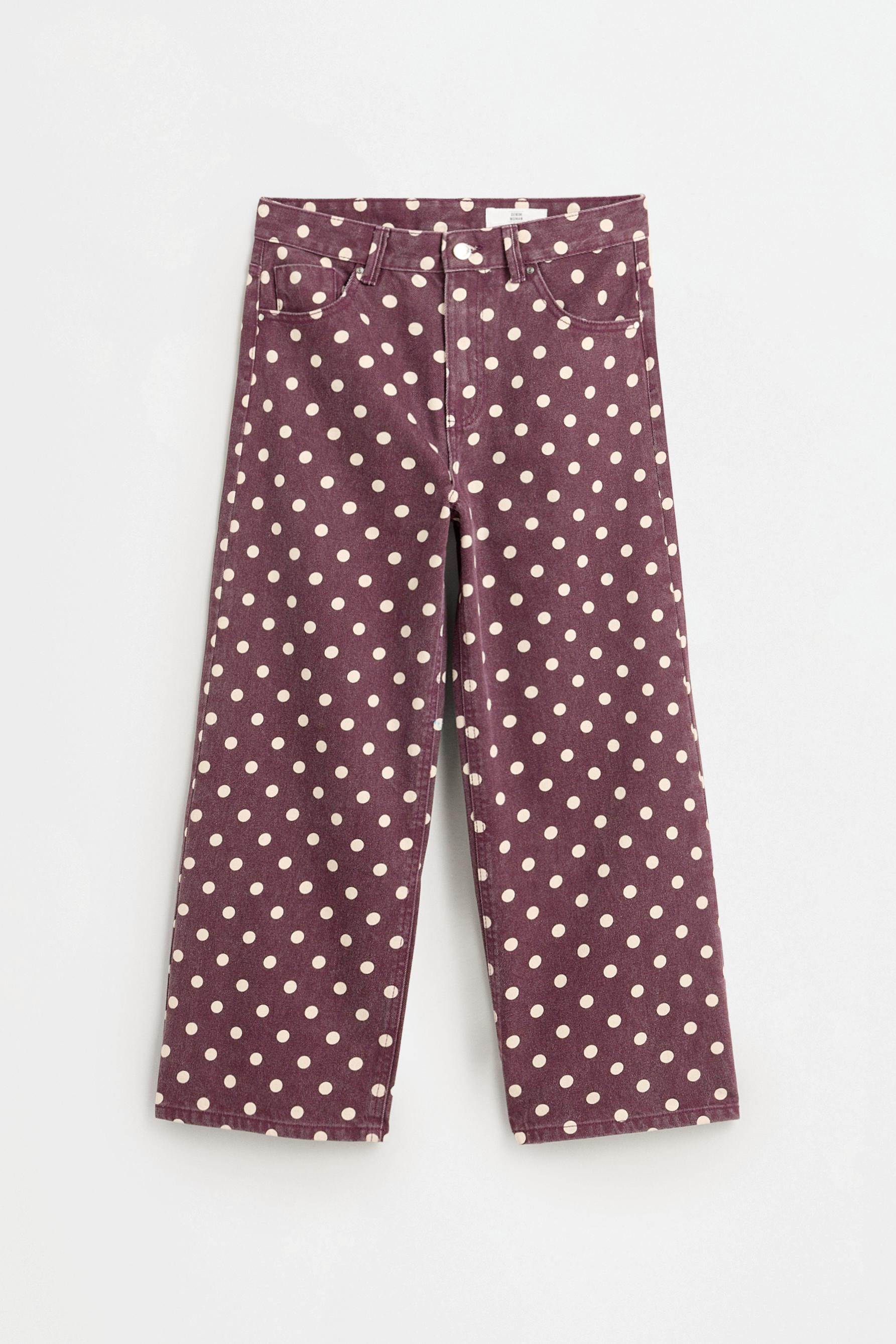 Basic printed culotte jeans — DUSTY PINK