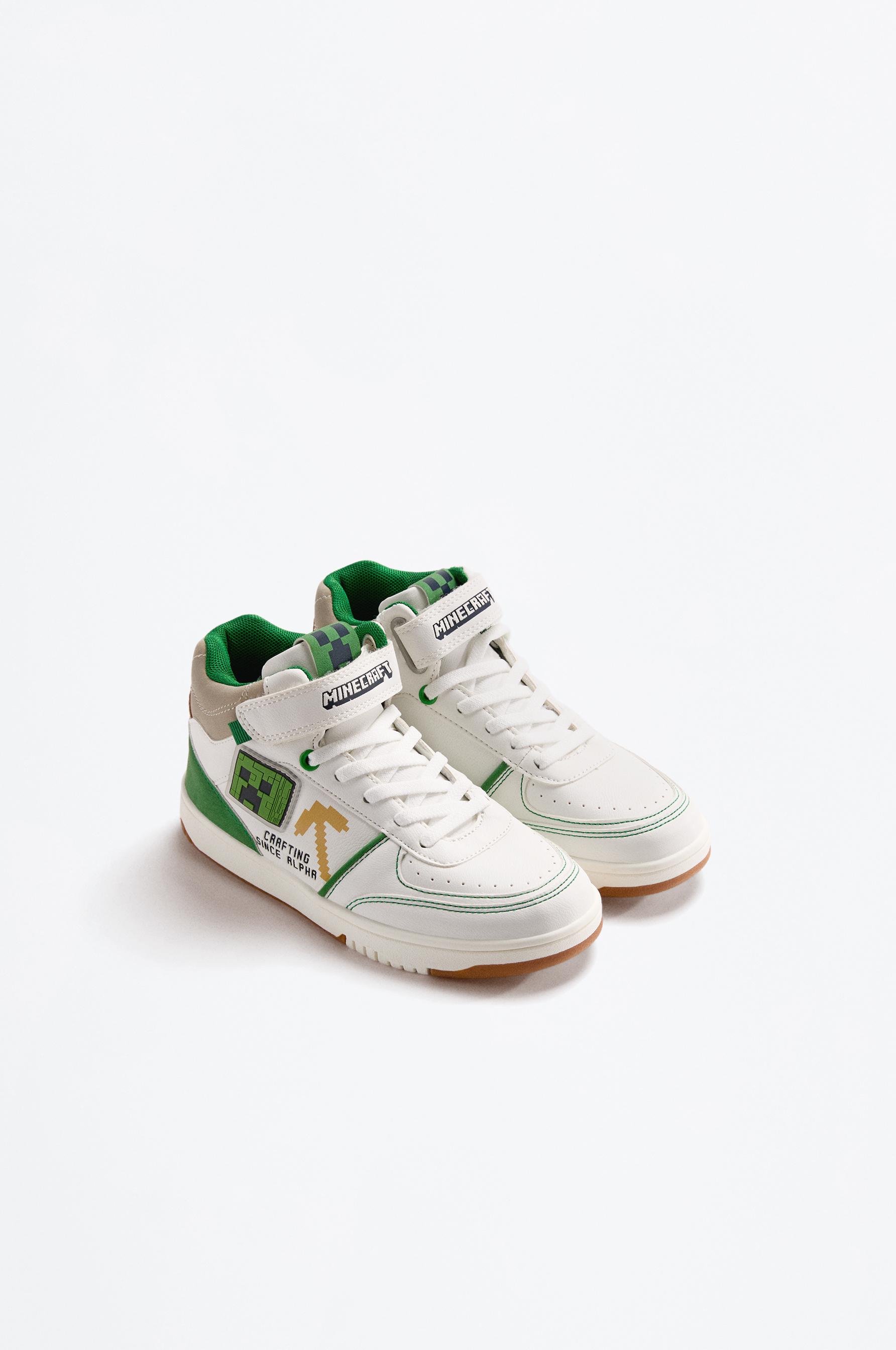 Minecraft basket ankle sneakers — WHITE