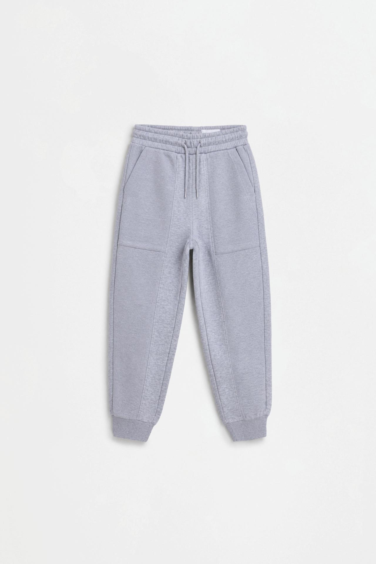Ottoman plush joggers — GREY MARL