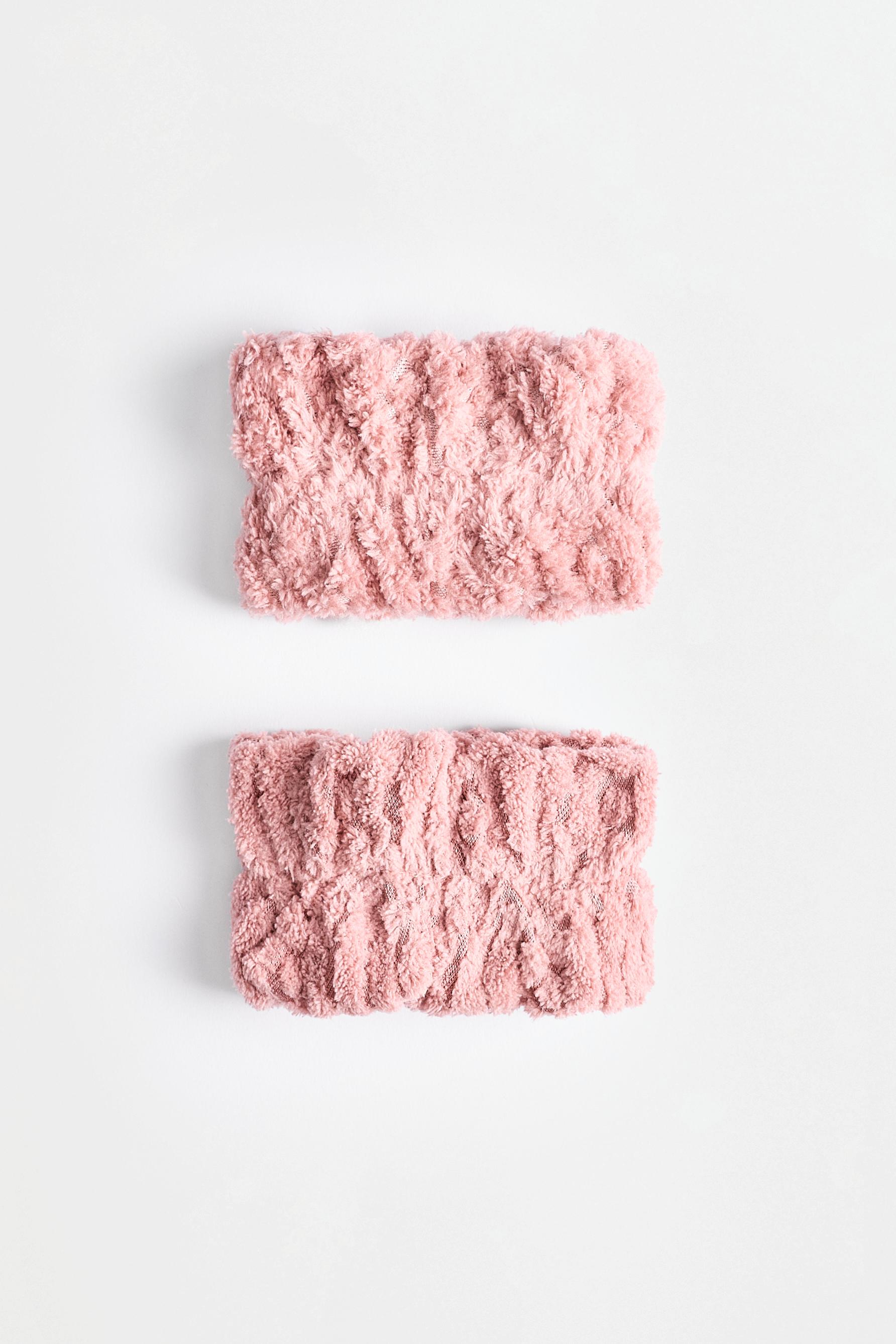 Towel wristbands (2-pack) — PASTEL PINK