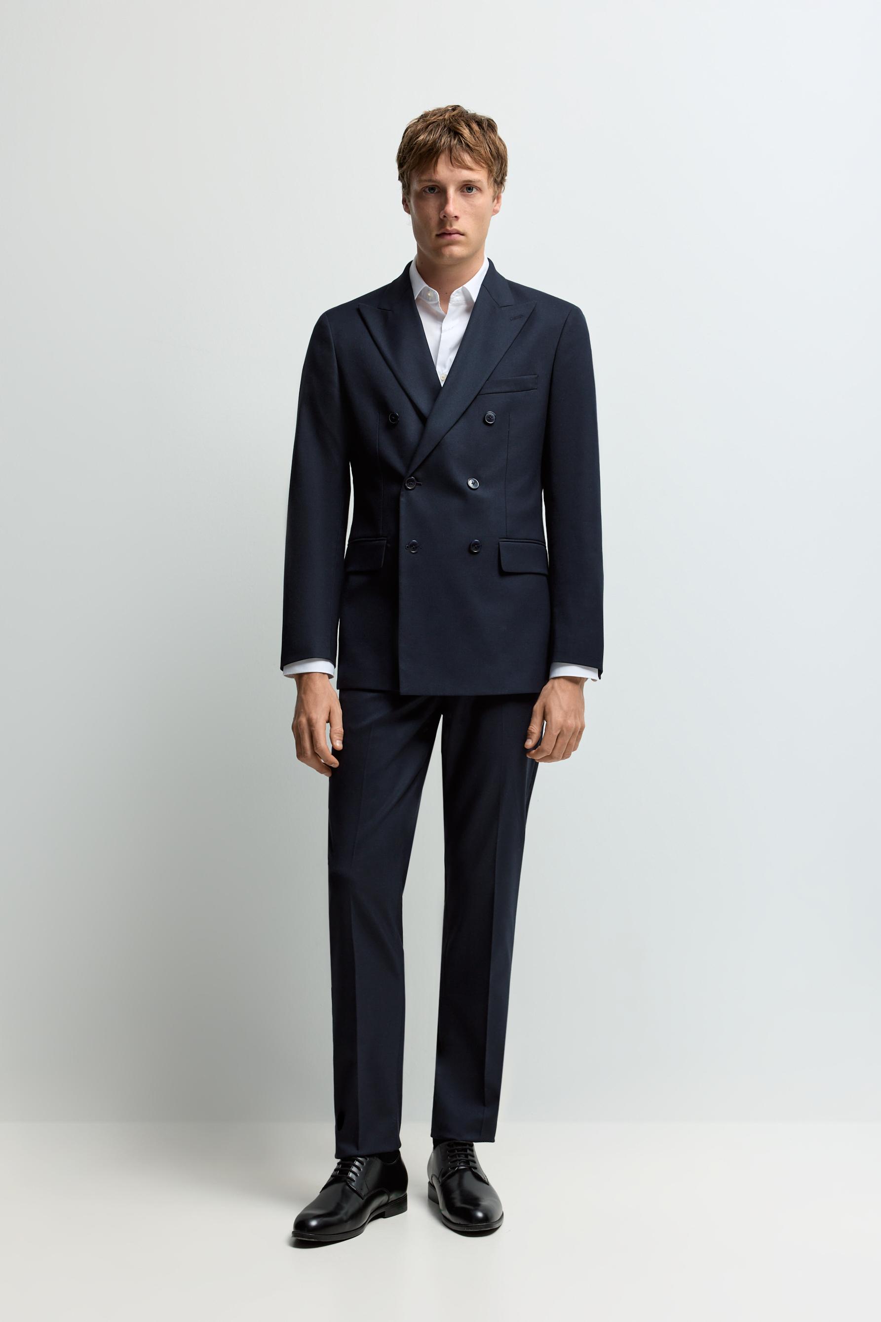 Slim fit suit trousers — NAVY