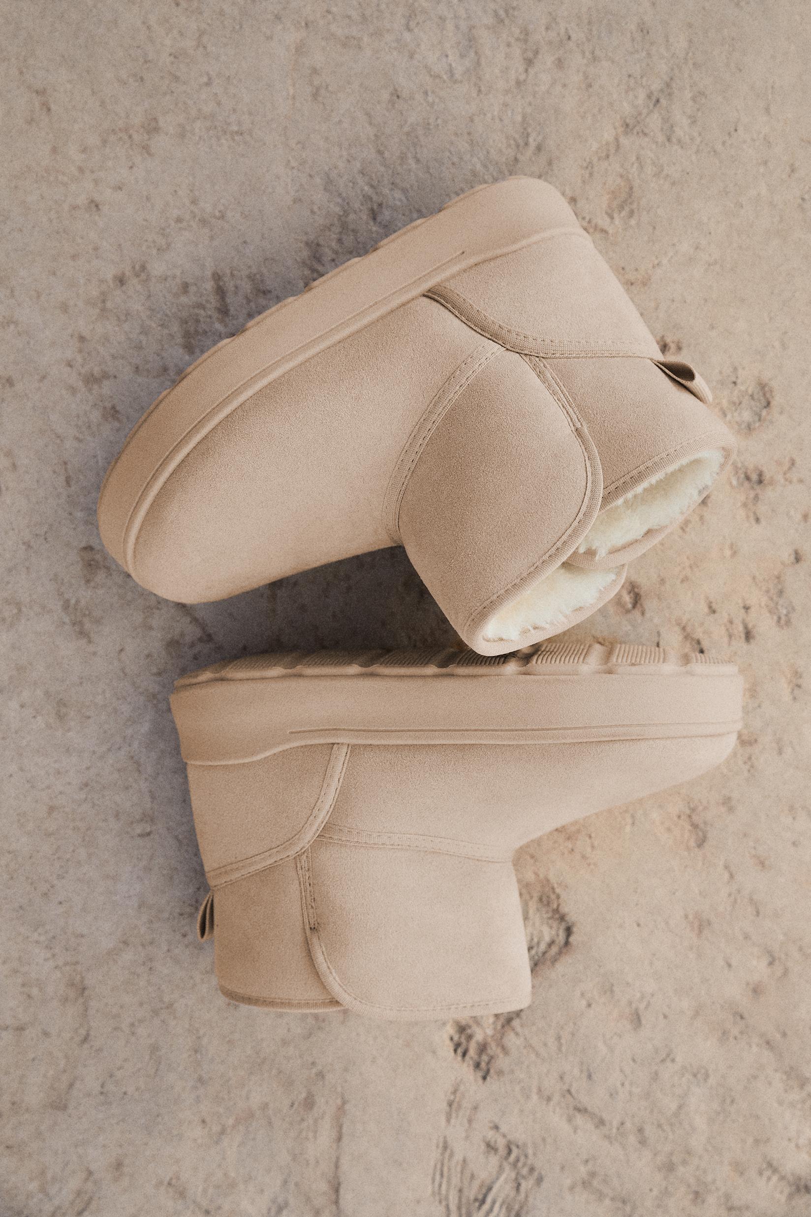 Lined ankle boot — BEIGE