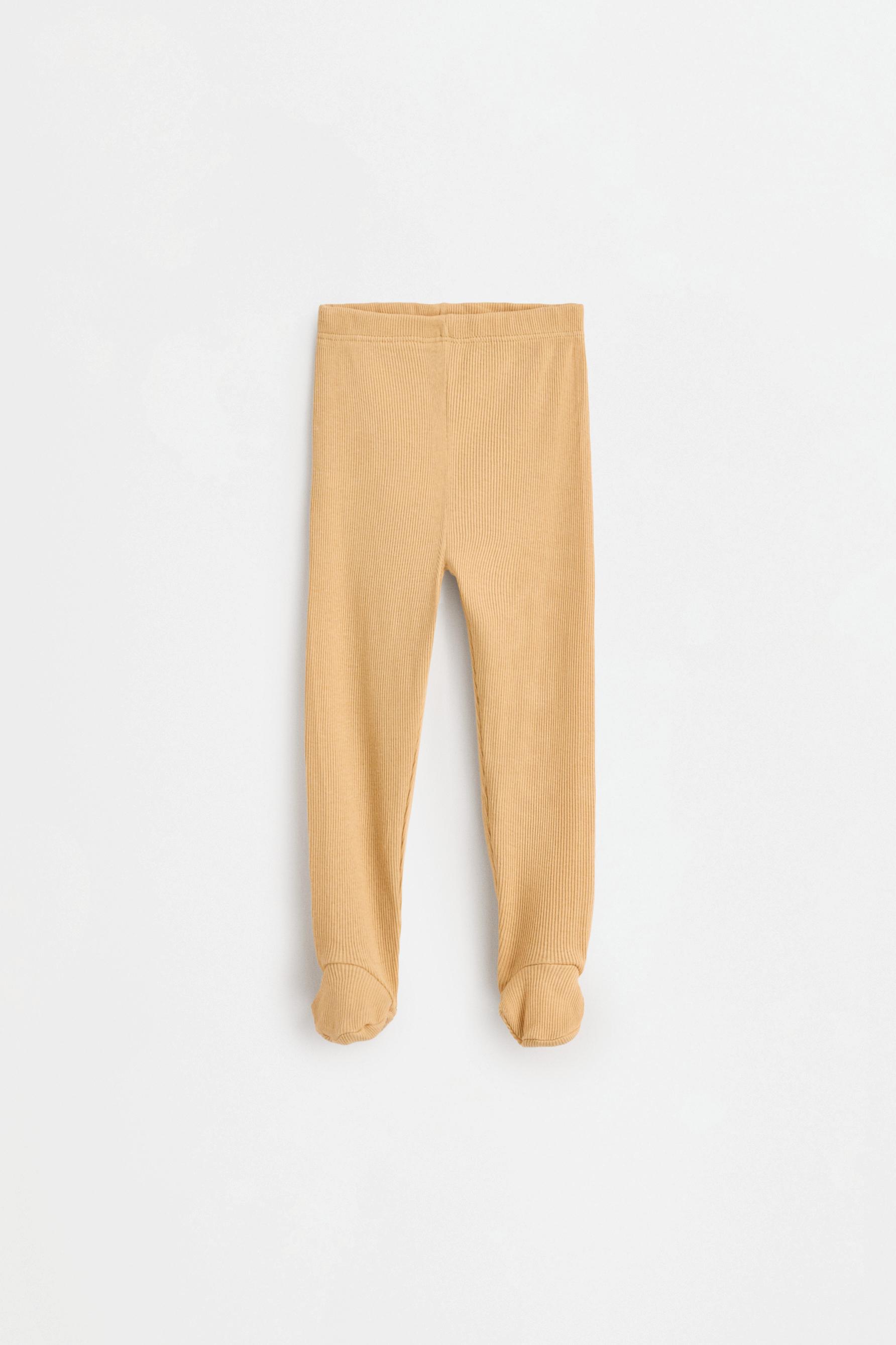 Ribbed T-shirt, footed leggings and hat co-ord — MUSTARD