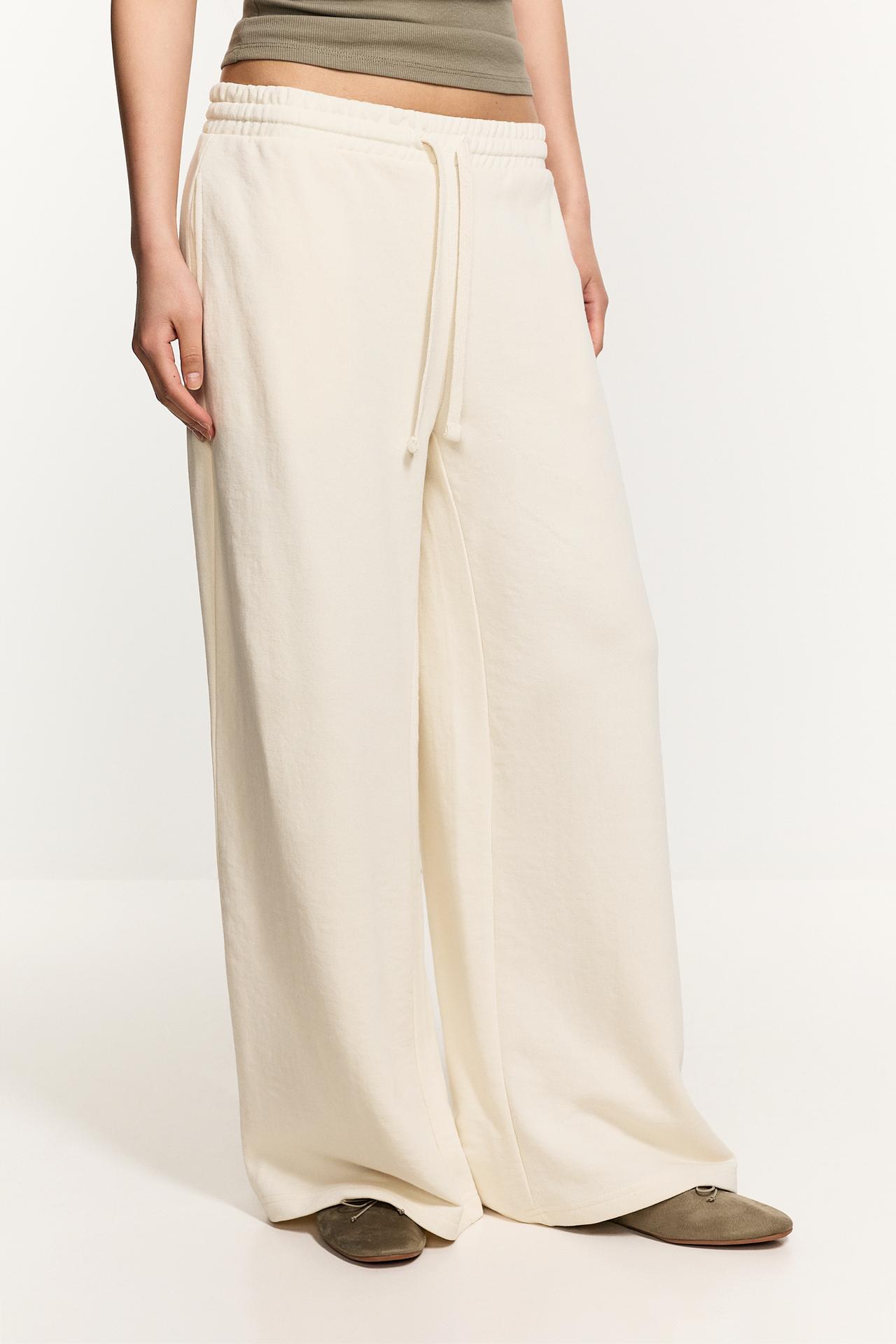 Wide-leg tracksuit bottoms — ECRU