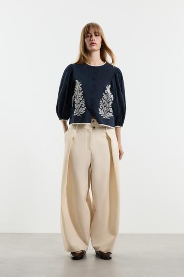 Embroidered shirt — NAVY 2