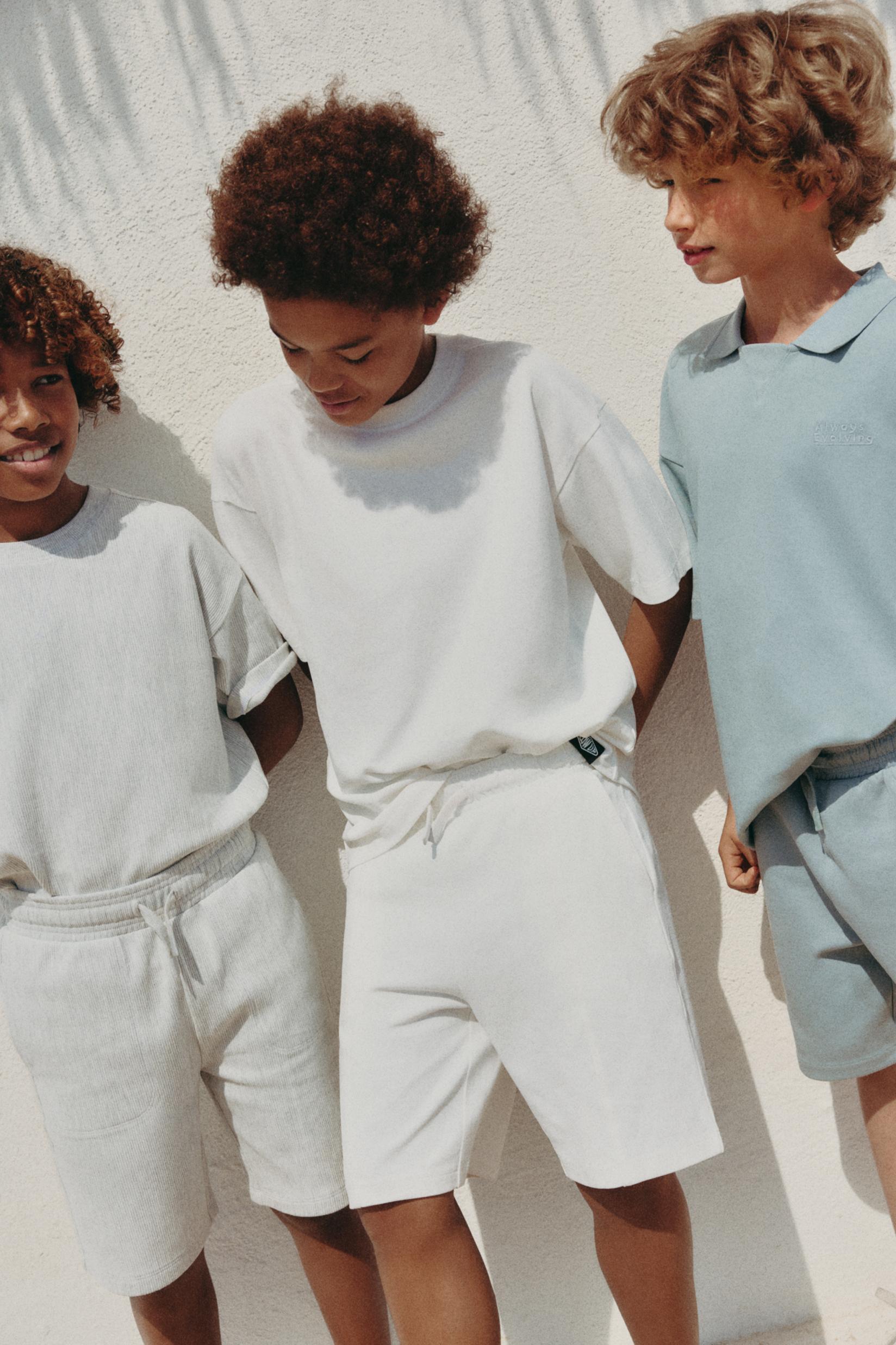 Piqué T-shirt and Bermuda shorts set — OFF WHITE