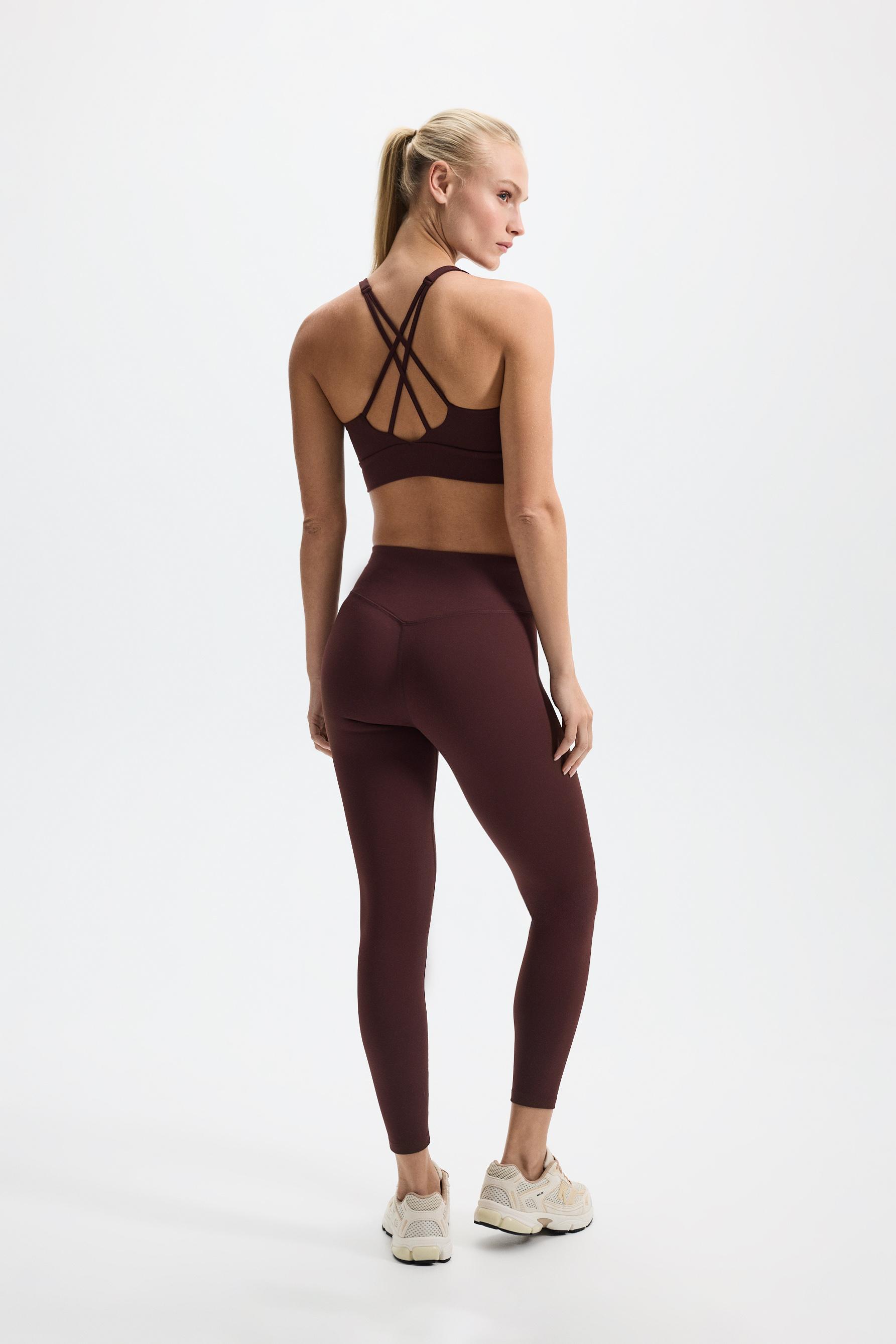 Crossover strap sports top — WINE